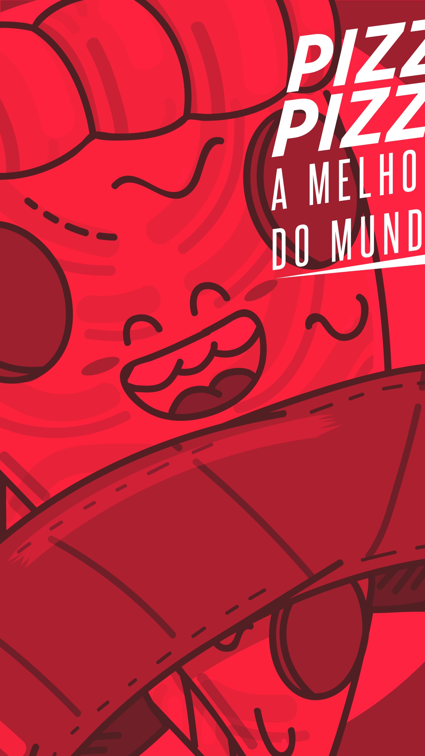 Pizza, Rojo, Cocina, Arte, Cartel. Wallpaper in 1440x2560 Resolution