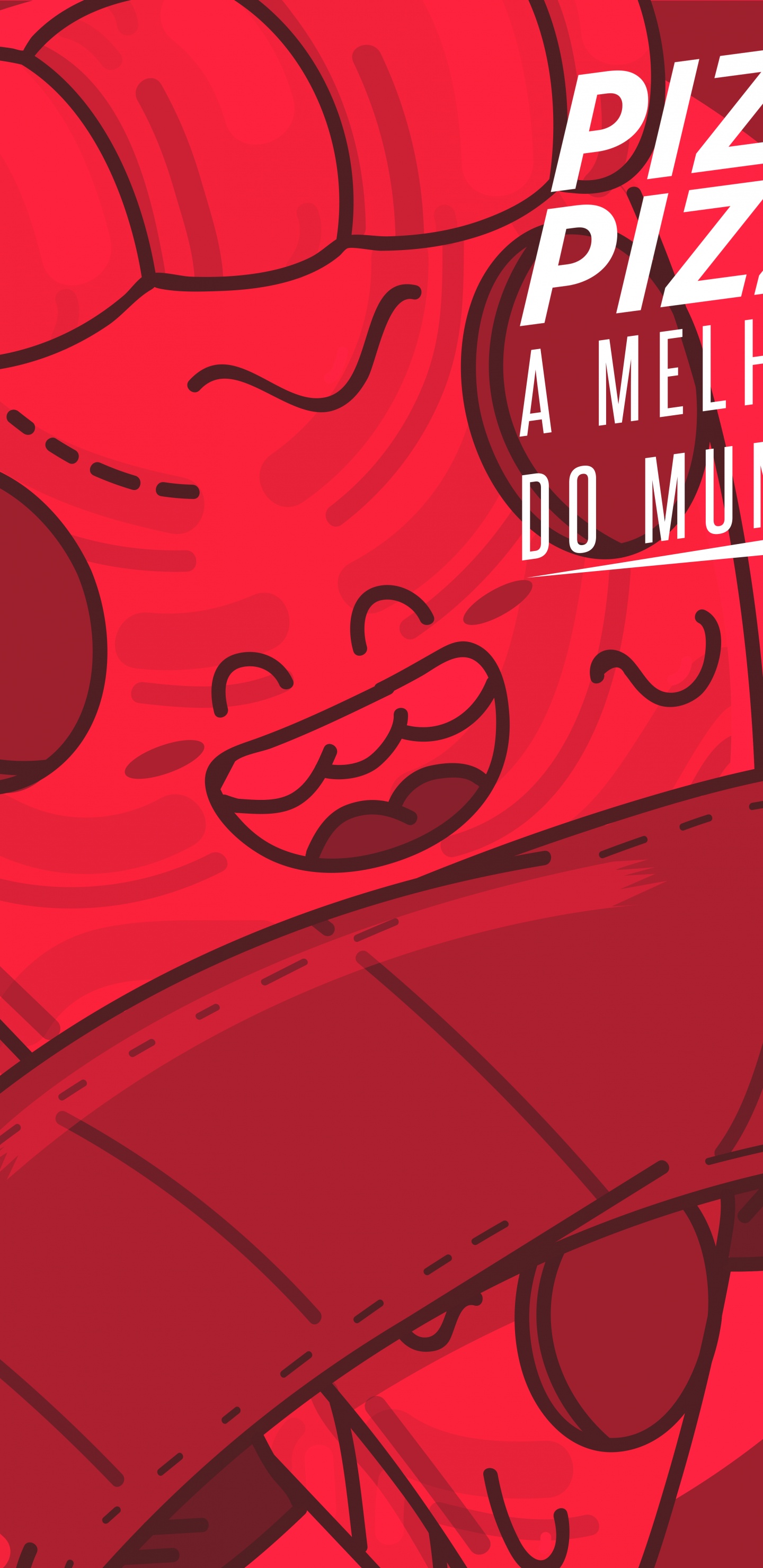 Pizza, Rojo, Cocina, Arte, Cartel. Wallpaper in 1440x2960 Resolution