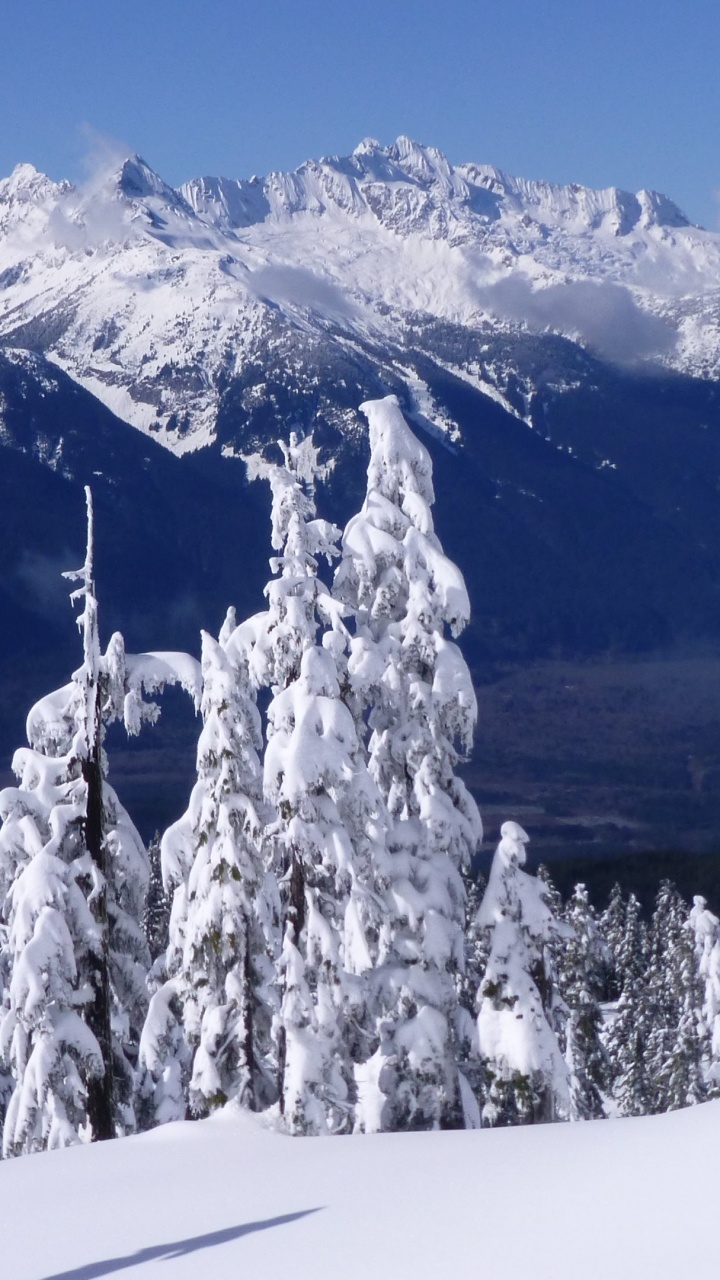 Snow Covered Mountain During Daytime. Wallpaper in 720x1280 Resolution