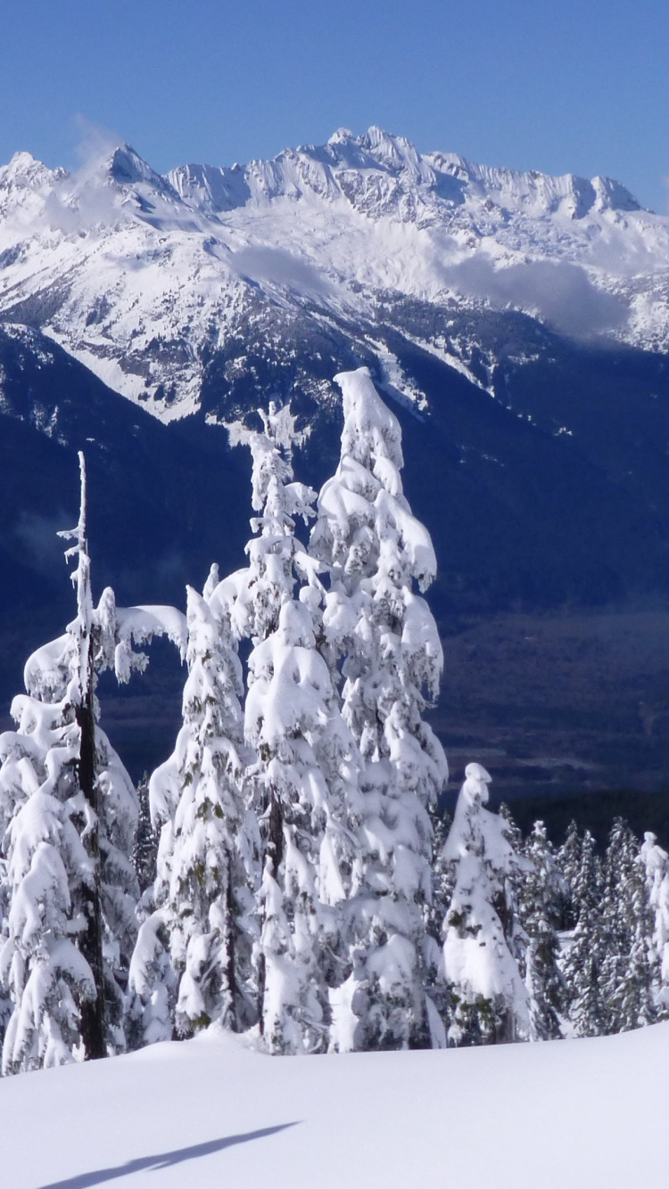 Snow Covered Mountain During Daytime. Wallpaper in 750x1334 Resolution