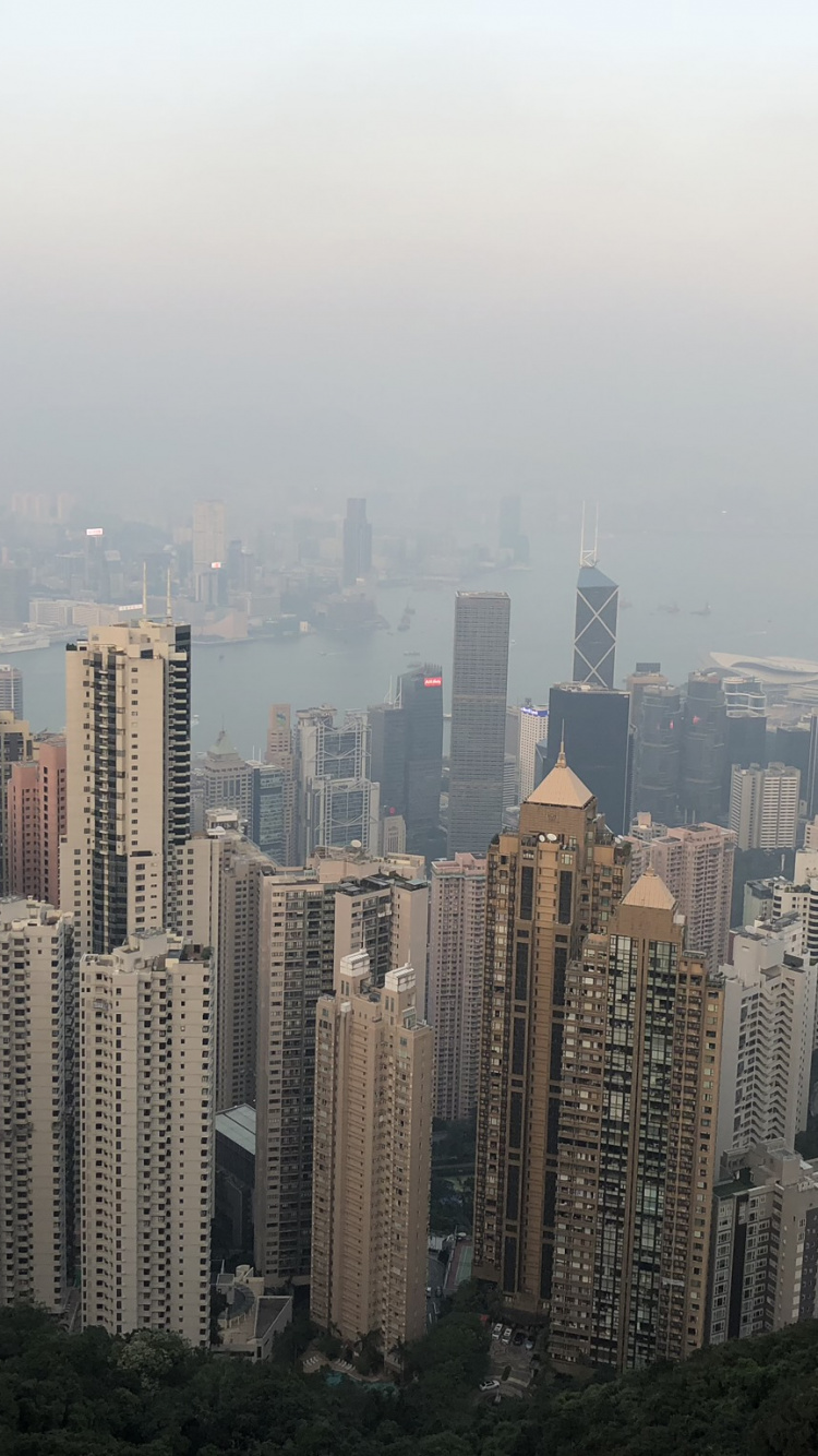 Hong Kong, Victoria Peak, Peak Tower, Tower Block, Daytime. Wallpaper in 750x1334 Resolution