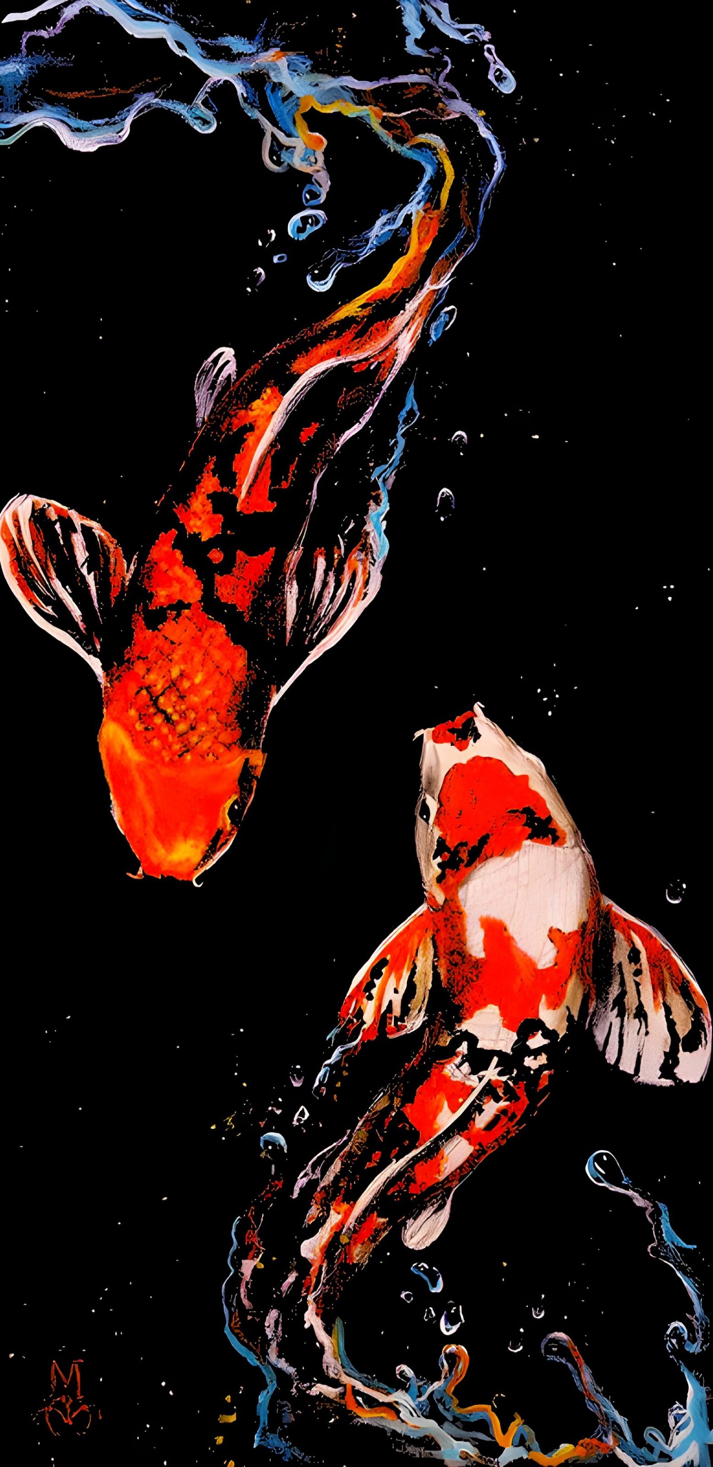 金鱼, 液体, 艺术, 套, 海洋生物学 壁纸 1440x2960 允许