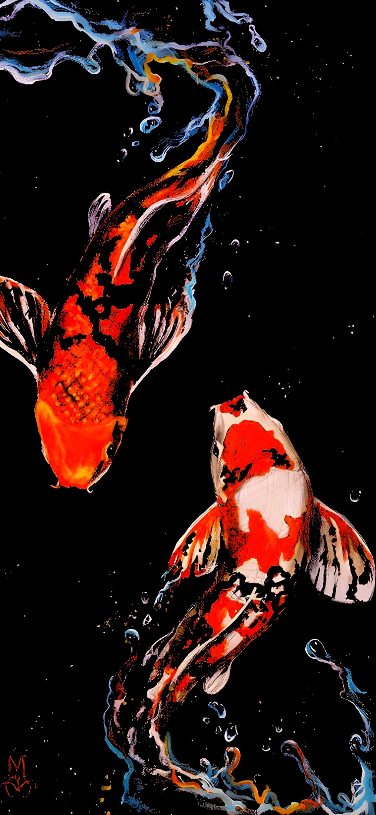 Poisson Koï, Koi, Goldfish, Poisson, Liquid. Wallpaper in 1242x2688 Resolution