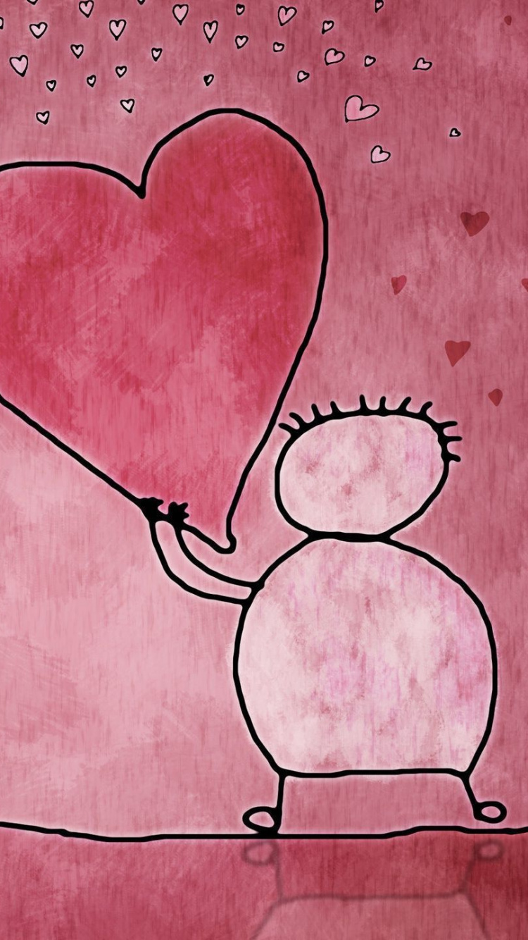 Cœur, Dessin, Émotion, Amour, le Jour de Valentines. Wallpaper in 750x1334 Resolution