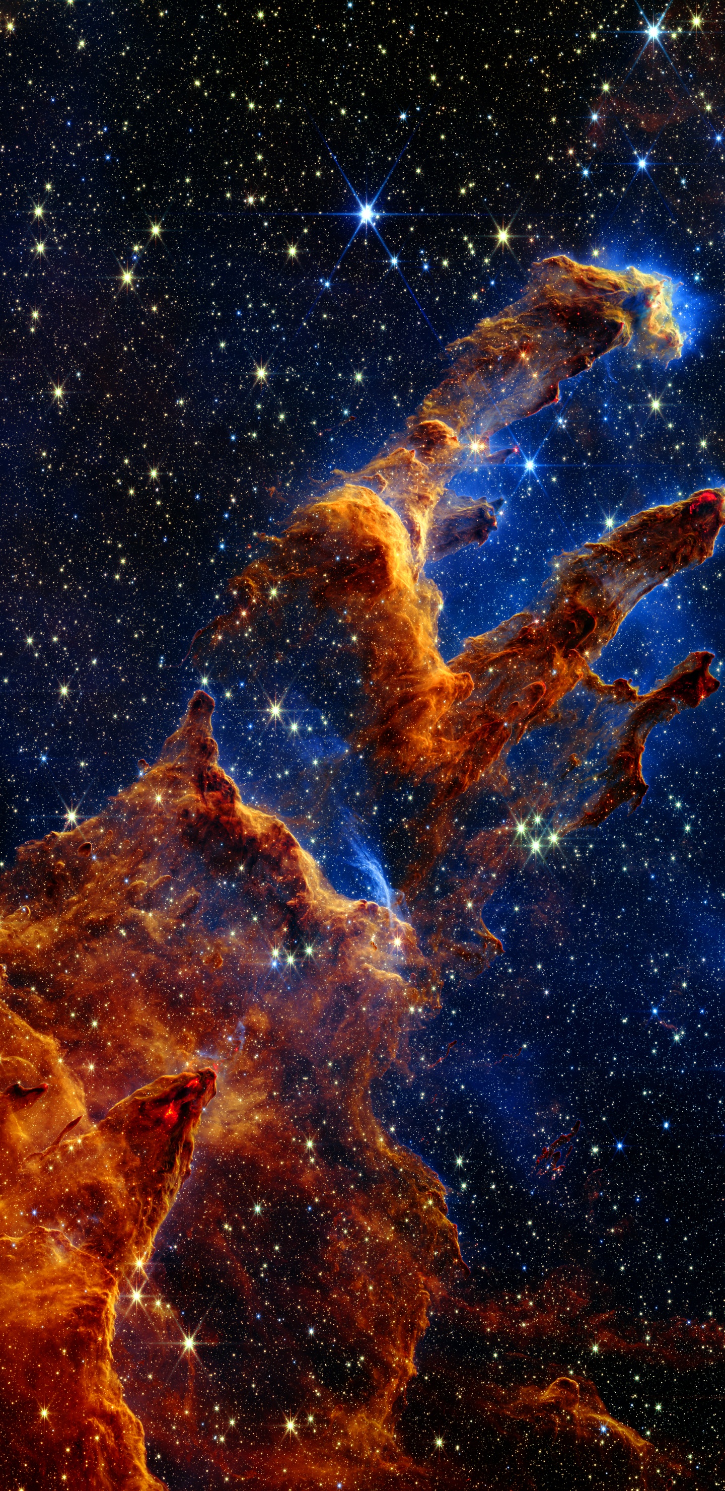 James Webb, Säulen Der Schöpfung, James-Webb-Weltraumteleskop, Teleskop, Weltraumteleskop. Wallpaper in 1440x2960 Resolution