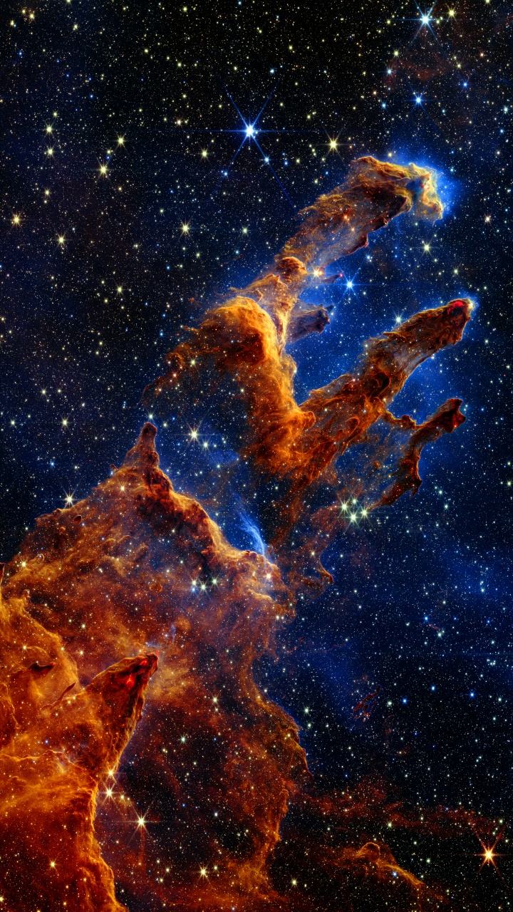 James Webb, Säulen Der Schöpfung, James-Webb-Weltraumteleskop, Teleskop, Weltraumteleskop. Wallpaper in 720x1280 Resolution