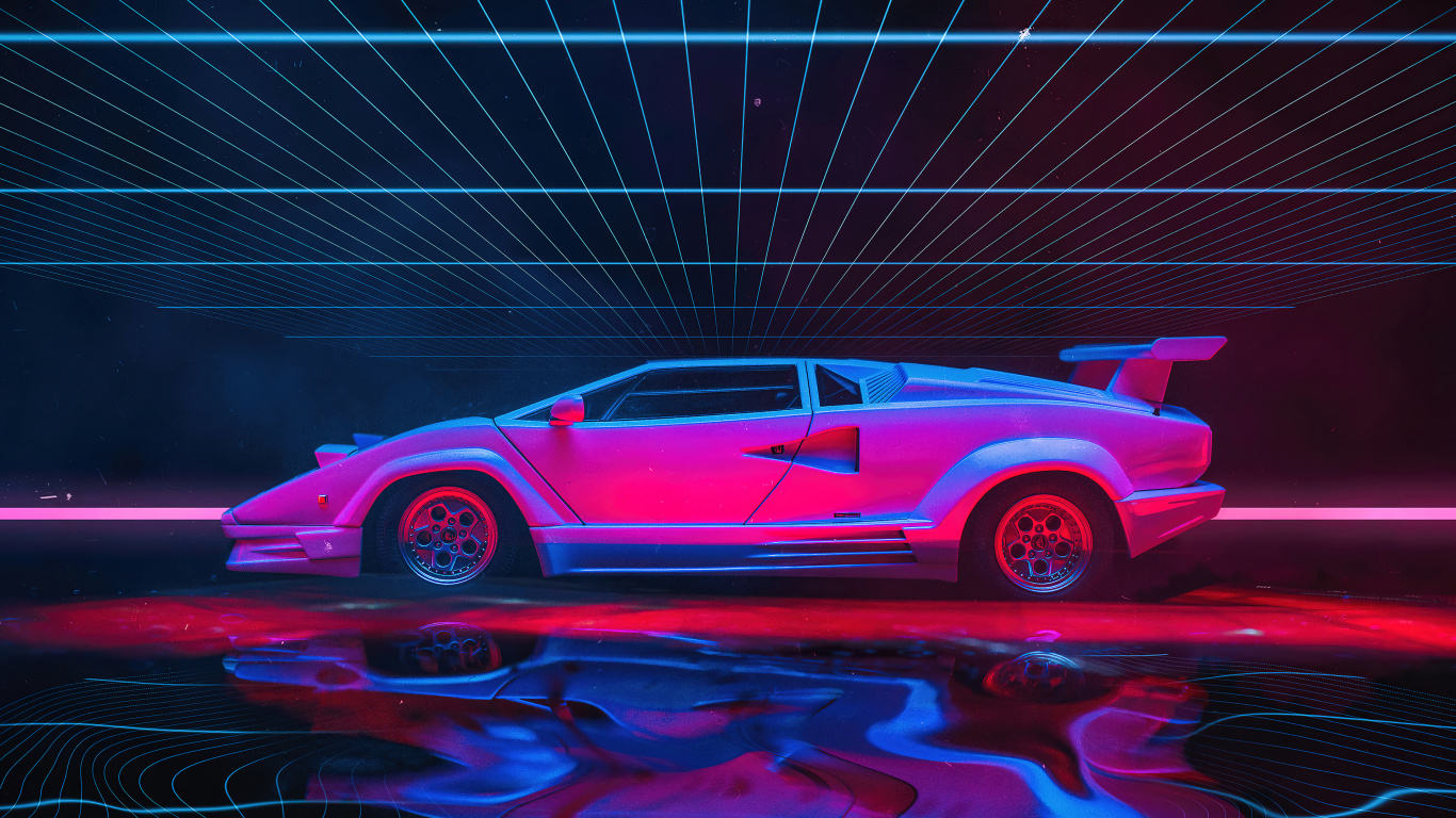 Lamborghini Countach, Car, Lamborghini, Supercar, Rad. Wallpaper in 1366x768 Resolution