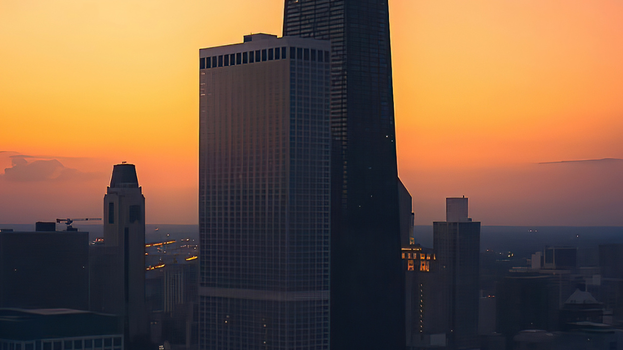 Chicago, Wolkenkratzer, Nissan Skyline Gt-r, Gebäude, Atmosphäre. Wallpaper in 1280x720 Resolution