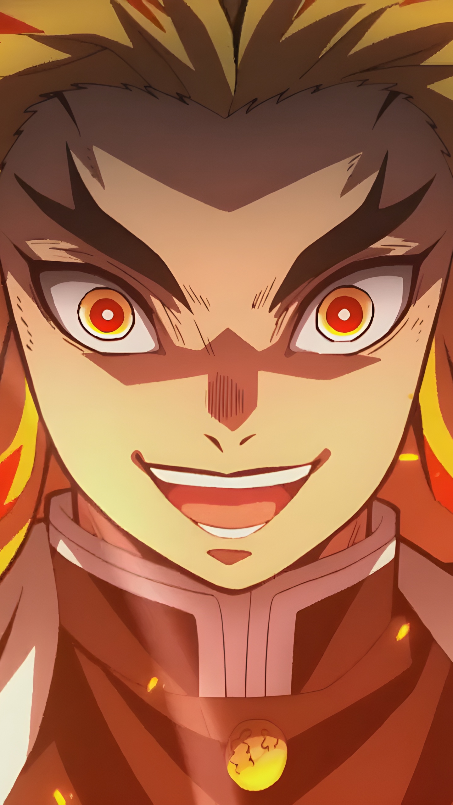 Demon Slayer Characters Mugen Train, Kyjur Rengoku, Tanjiro Kamado, Demon Slayer Kimetsu no Yaiba, Animated Cartoon. Wallpaper in 1440x2560 Resolution