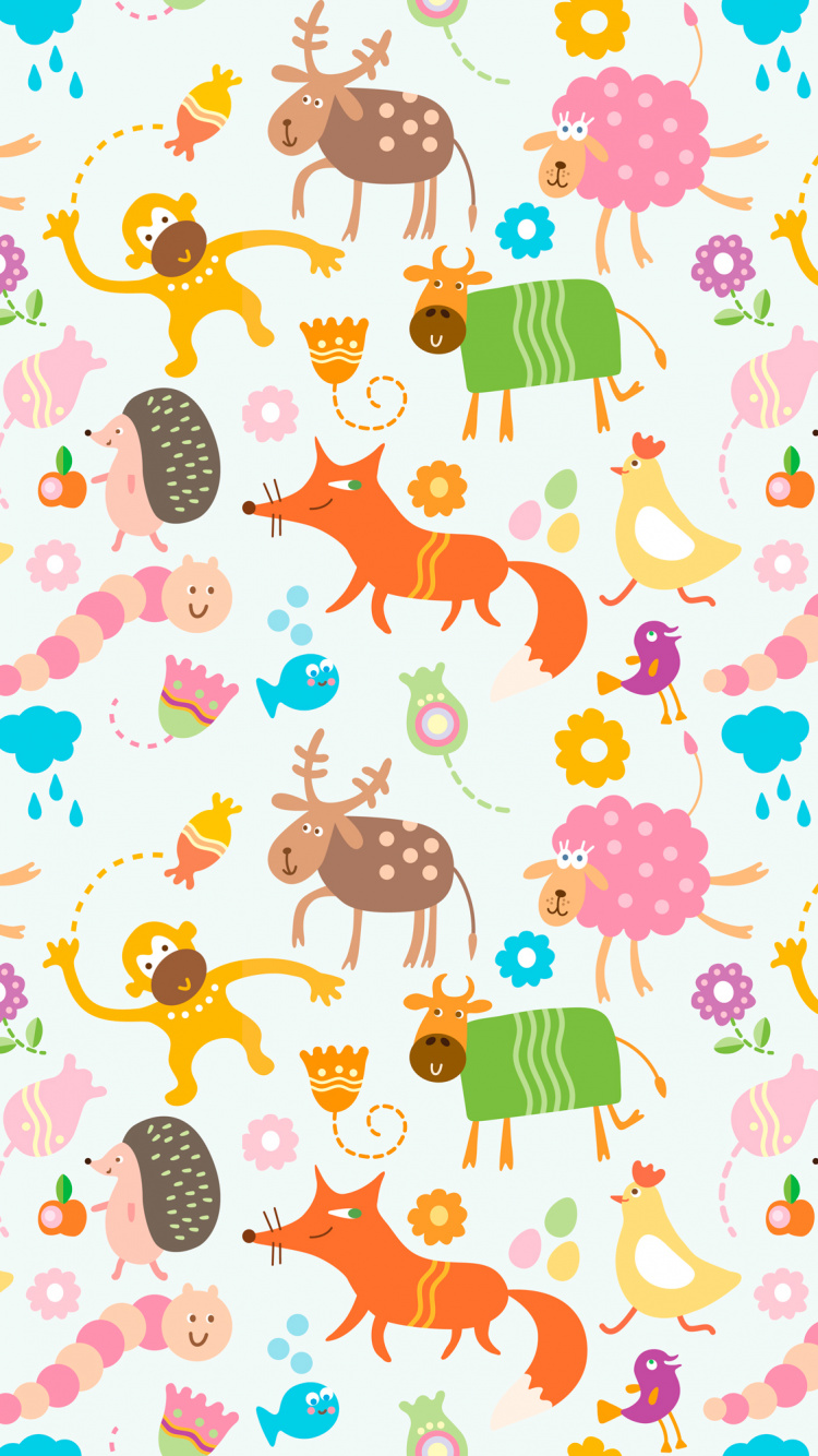 Rosa Gelbe Und Grüne Herzen Und Herzillustration. Wallpaper in 750x1334 Resolution