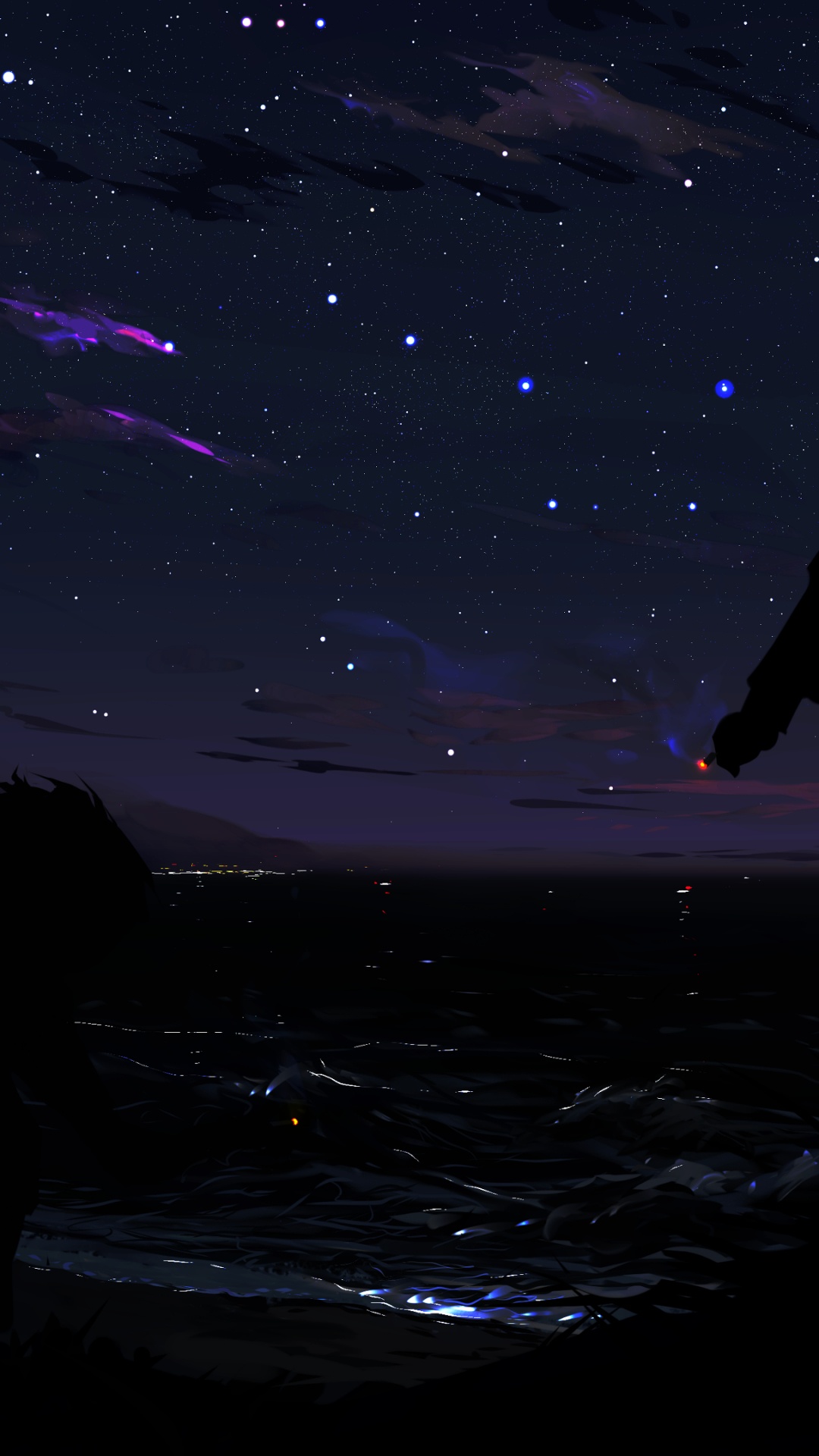 L'anime, Silhouette, Atmosphère, Les Gens Dans la Nature, Eau. Wallpaper in 1080x1920 Resolution