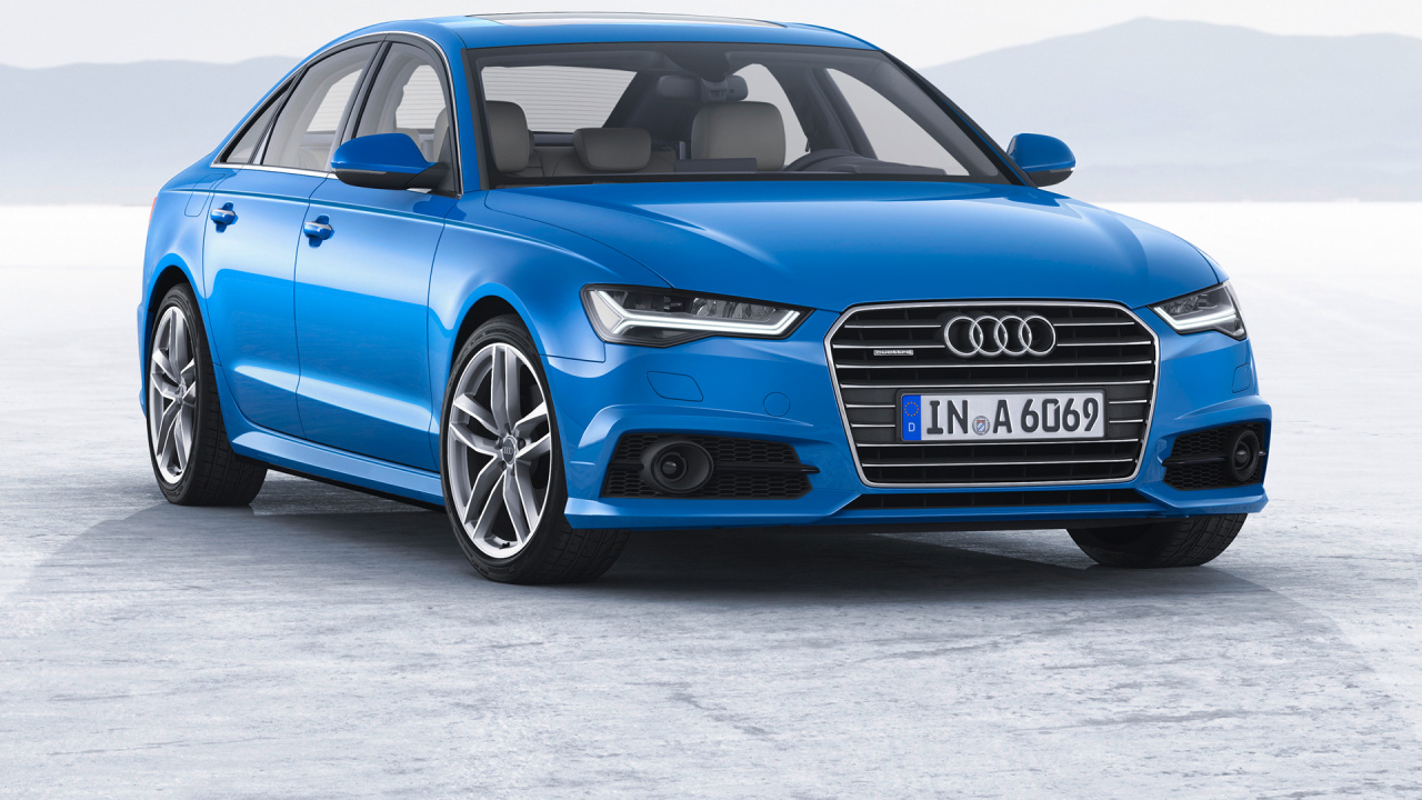 Blue Audi a 4 Coupe. Wallpaper in 1280x720 Resolution