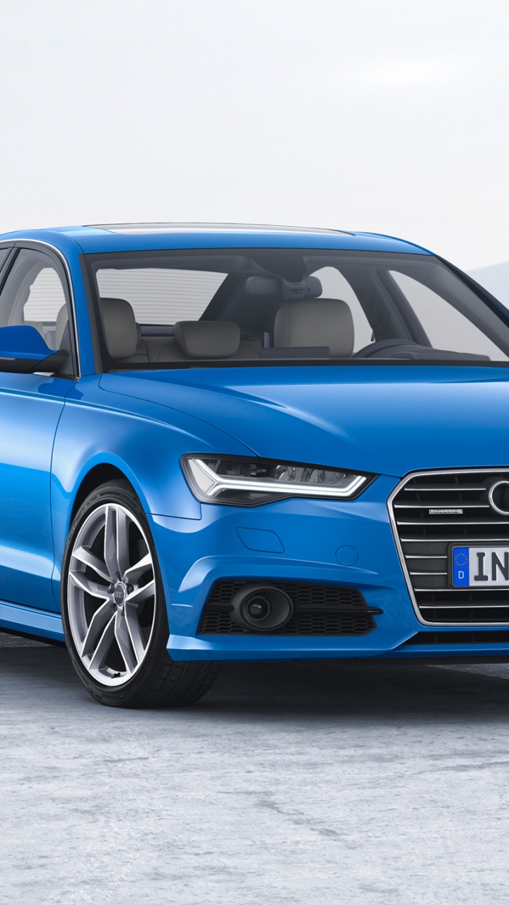 Blue Audi a 4 Coupe. Wallpaper in 720x1280 Resolution