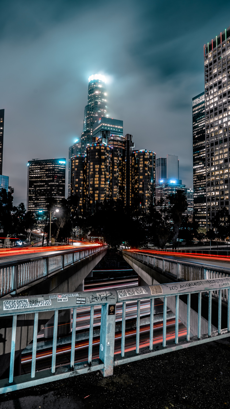 City Buildings During Night Time. Wallpaper in 750x1334 Resolution