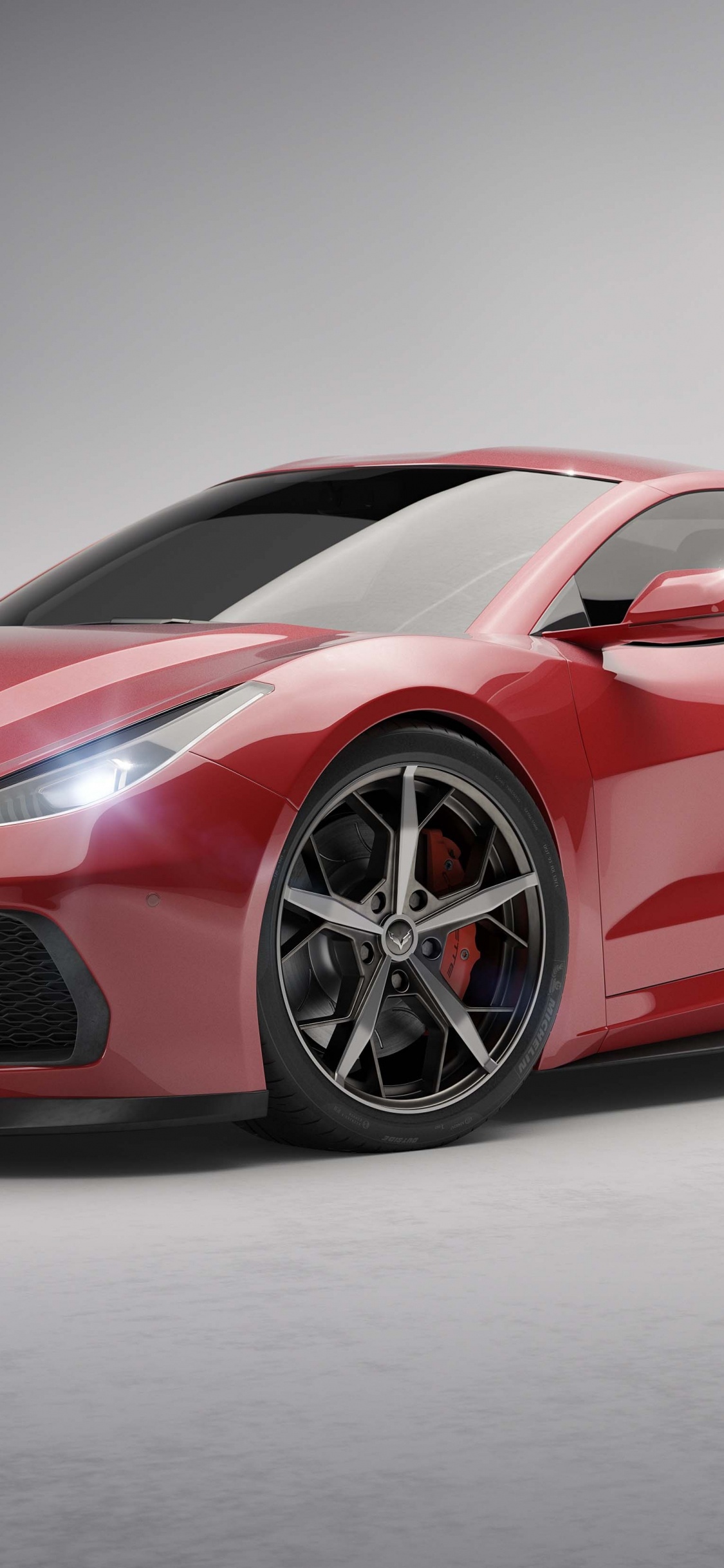 Roter Ferrari 458 Italia Auf Weißem Hintergrund. Wallpaper in 1125x2436 Resolution