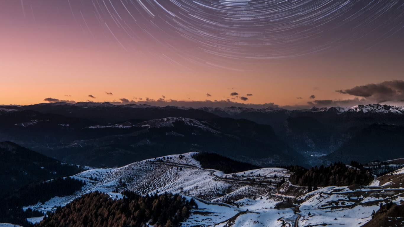 Star Trail, Star, Atmosphere, Nature, Natural Landscape. Wallpaper in 1366x768 Resolution