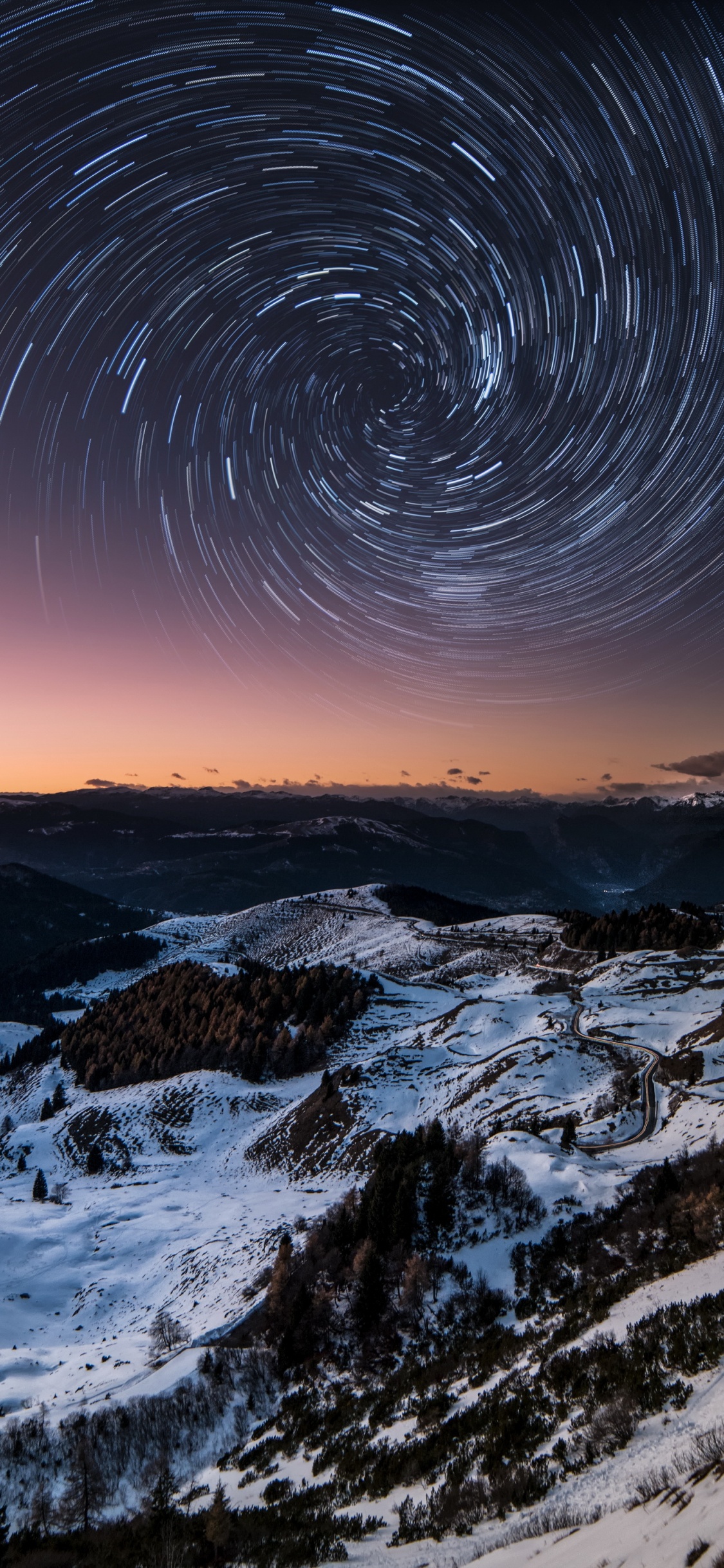 Star Trail, Stern, Atmosphäre, Natur, Naturlandschaft. Wallpaper in 1125x2436 Resolution