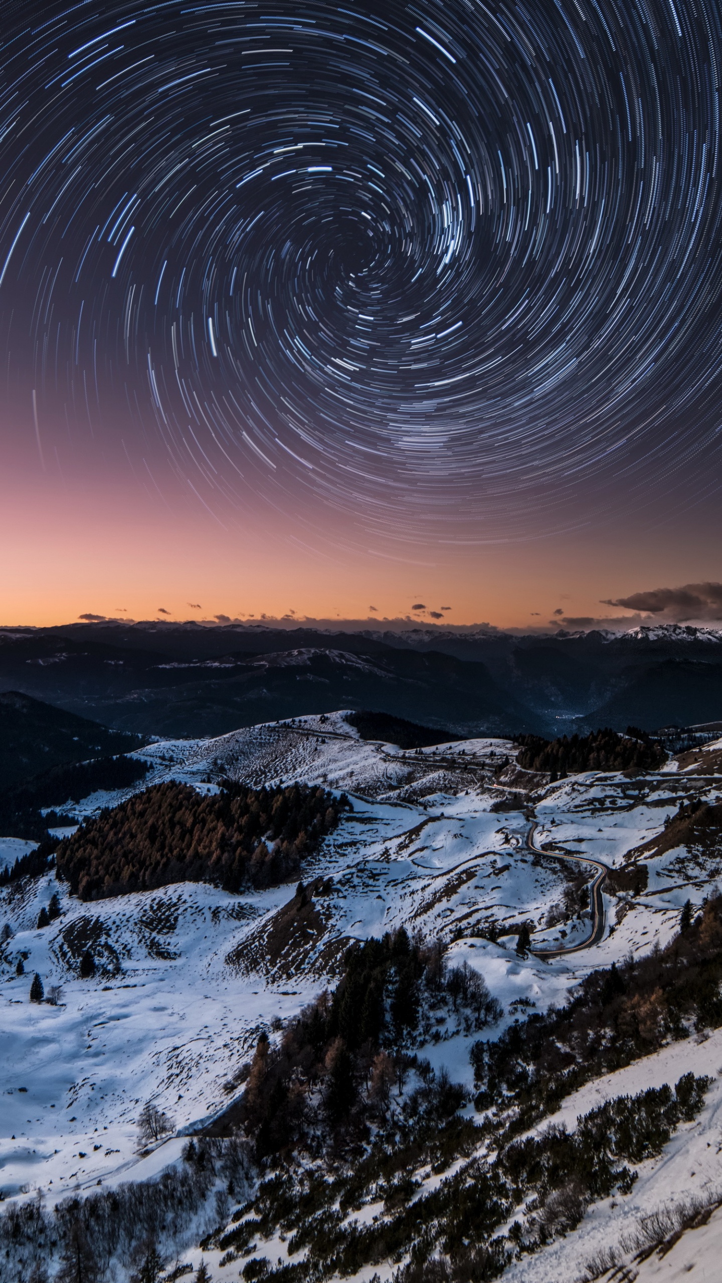 Star Trail, Stern, Atmosphäre, Natur, Naturlandschaft. Wallpaper in 1440x2560 Resolution