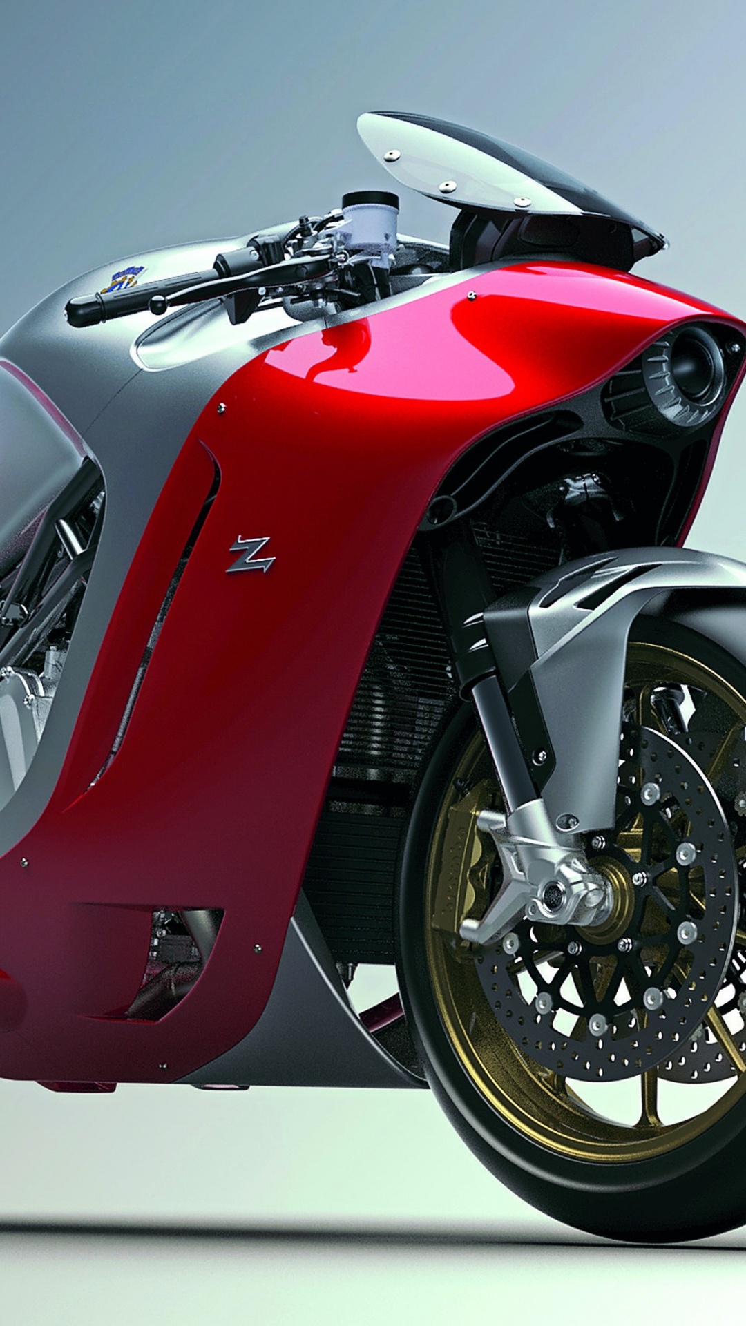 Red and Silver Sports Bike. Wallpaper in 1080x1920 Resolution