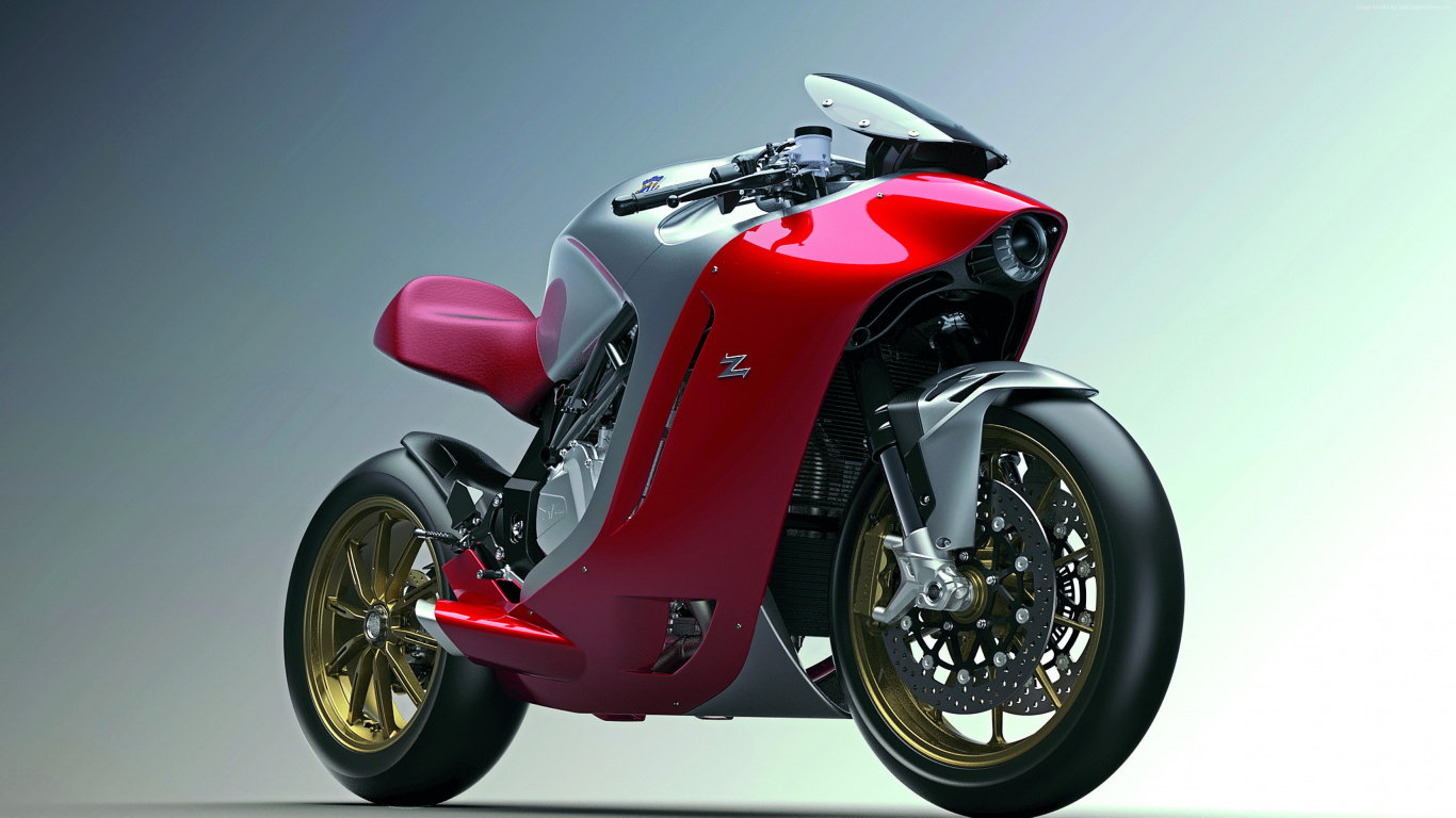 Red and Silver Sports Bike. Wallpaper in 1366x768 Resolution