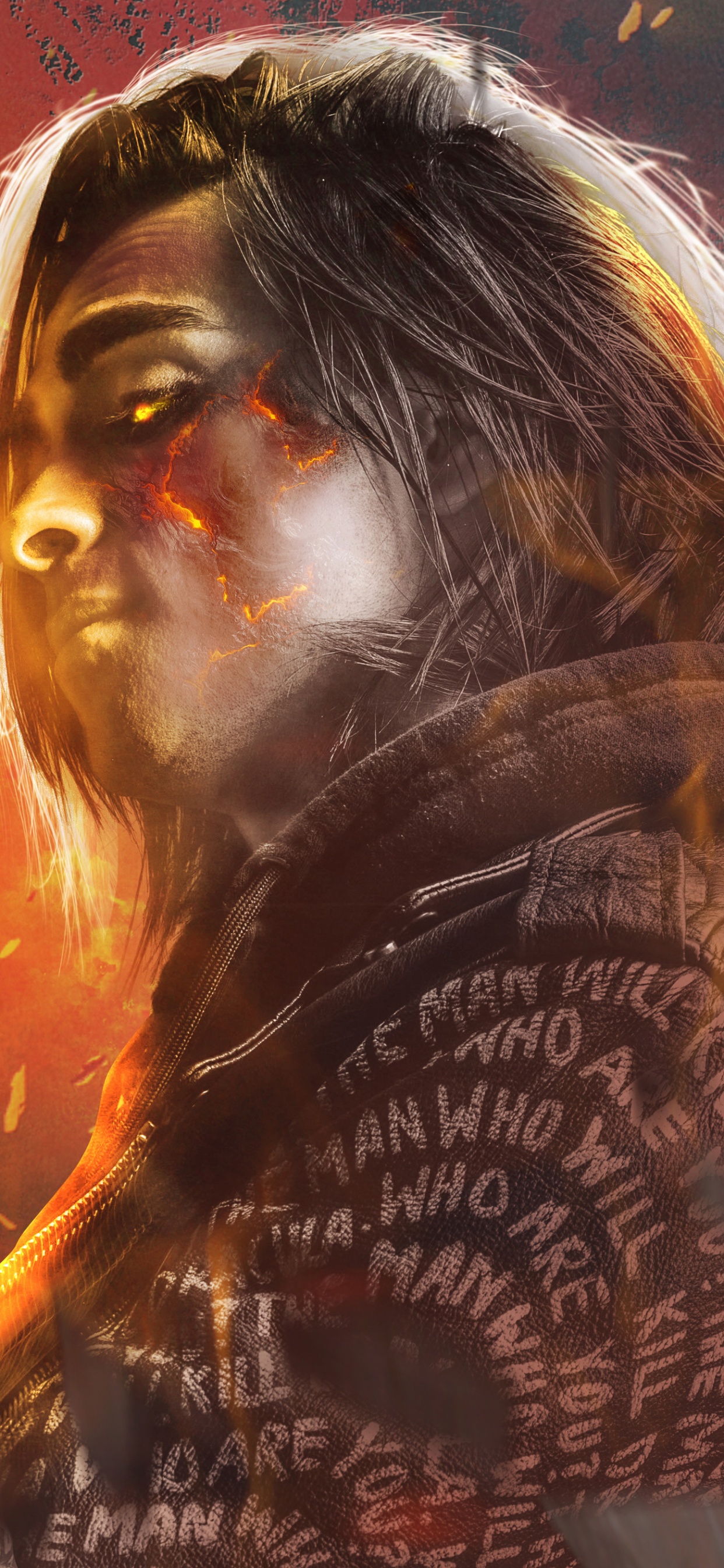 Mujer en Camisa Blanca y Negra Sosteniendo el Fuego. Wallpaper in 1242x2688 Resolution