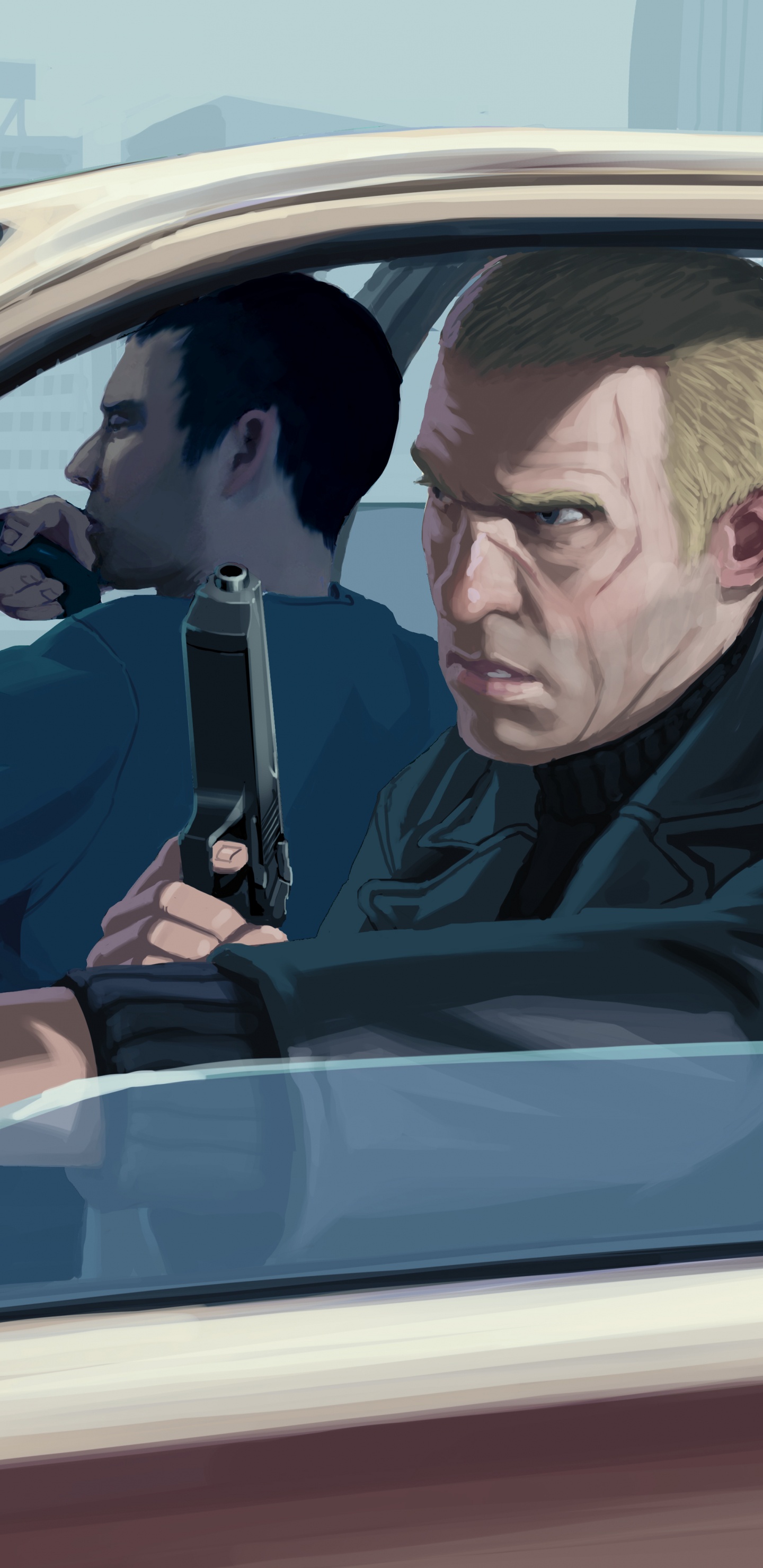 Grand Theft Auto Iv, Grand Theft Auto v, Rockstar Games, Niko Bellic, Auto. Wallpaper in 1440x2960 Resolution