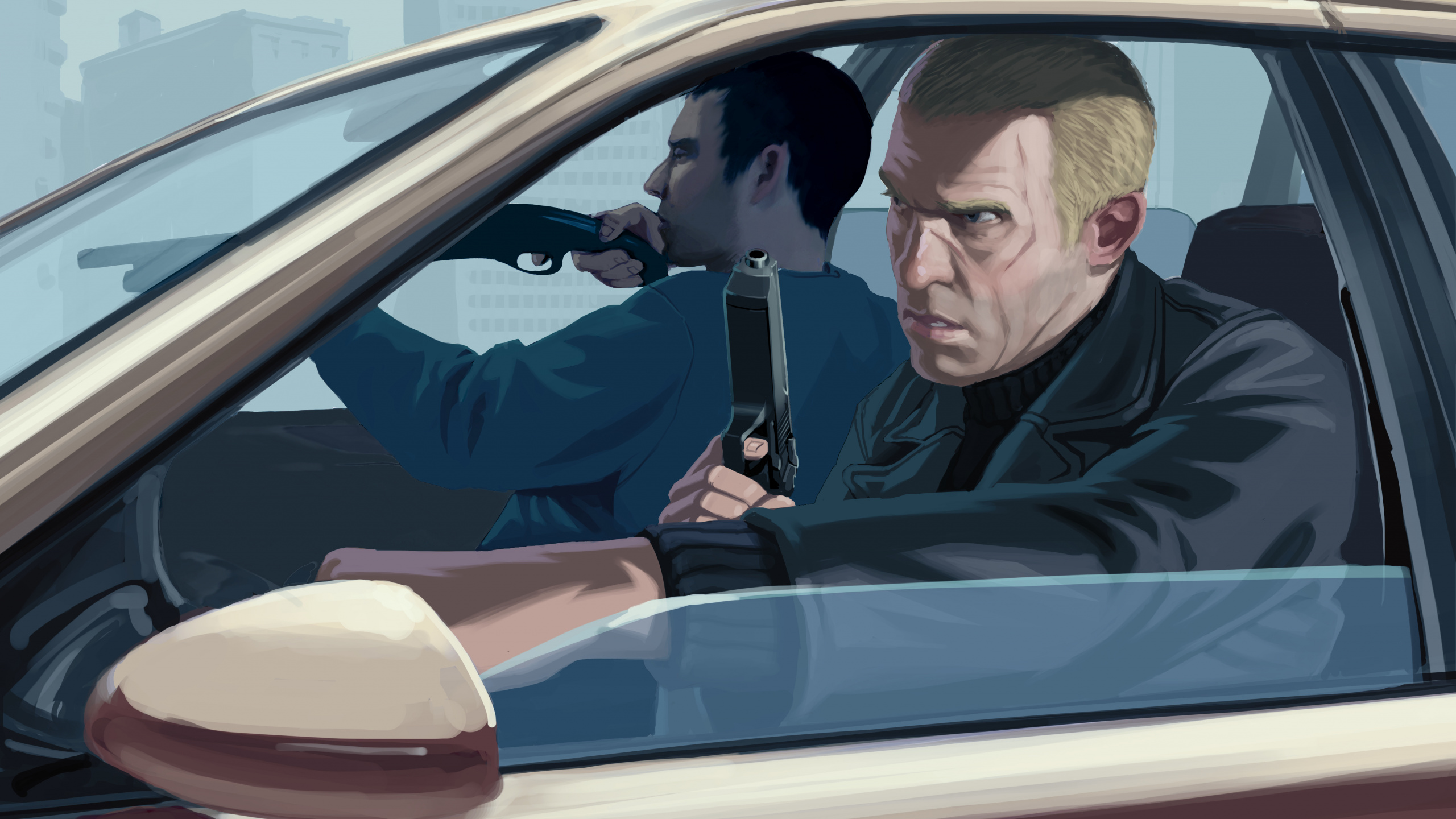 Grand Theft Auto Iv, Grand Theft Auto v, Rockstar Games, Niko Bellic, Auto. Wallpaper in 2560x1440 Resolution