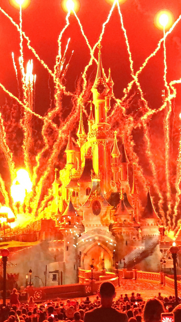 Disneyland, Silvester, Chinese New Year, Nacht, Veranstaltung. Wallpaper in 750x1334 Resolution