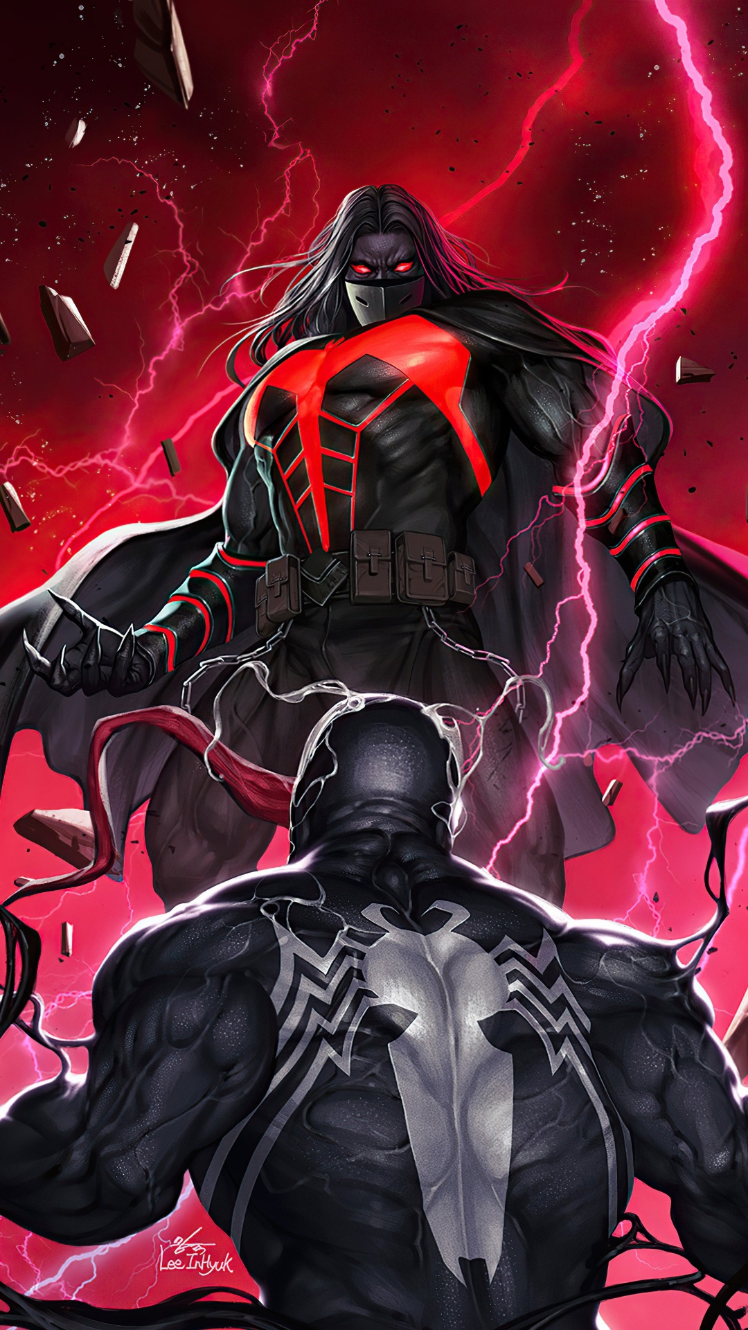 Inhyuk Lee Veneno 27, Veneno, Carnicería Sangre Blanca Negra, Eddie Brock, Marvel Comics. Wallpaper in 1080x1920 Resolution