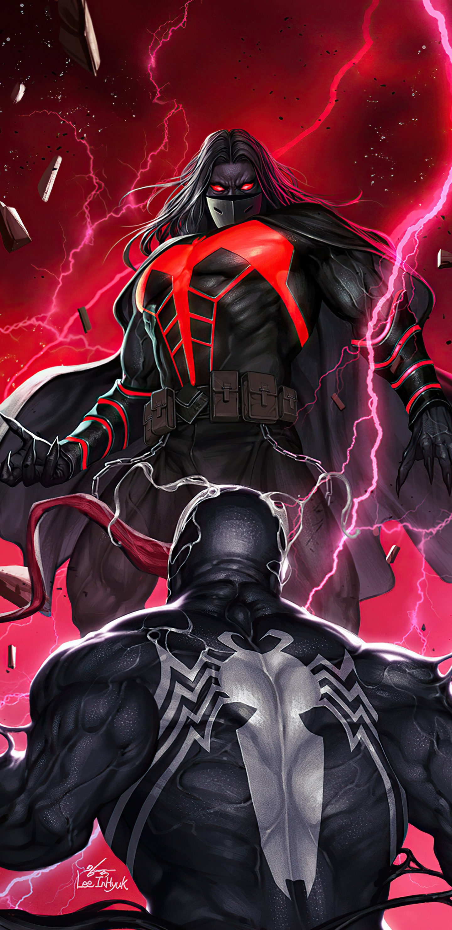 Inhyuk Lee Venin 27, Venin, Carnage Noir Sang Blanc, Eddie Brock, Marvel Comics. Wallpaper in 1440x2960 Resolution