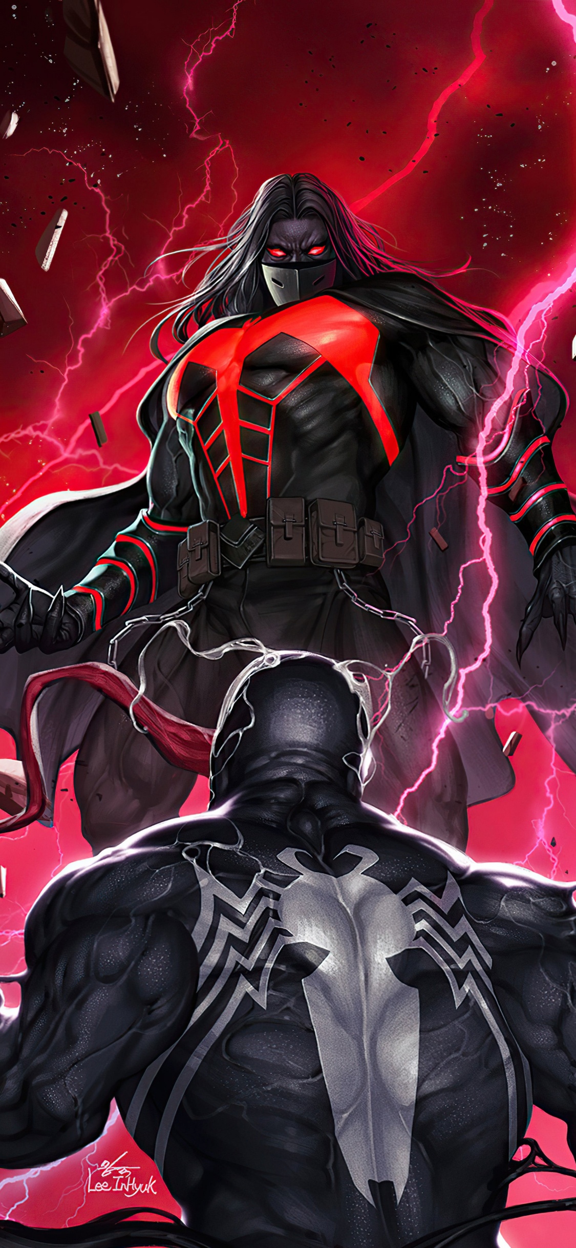Inhyuk Lee Venom 27, Venom, Carnage Black White Blood, Eddie Brock, Marvel Comics. Wallpaper in 1125x2436 Resolution