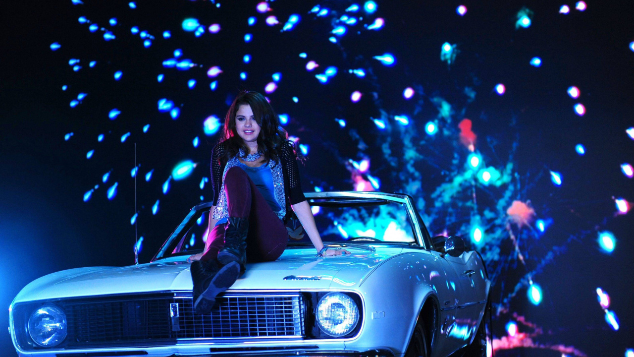 塞莱娜*戈麦斯, 光, 头灯, 经典汽车, 电蓝色的 壁纸 1280x720 允许
