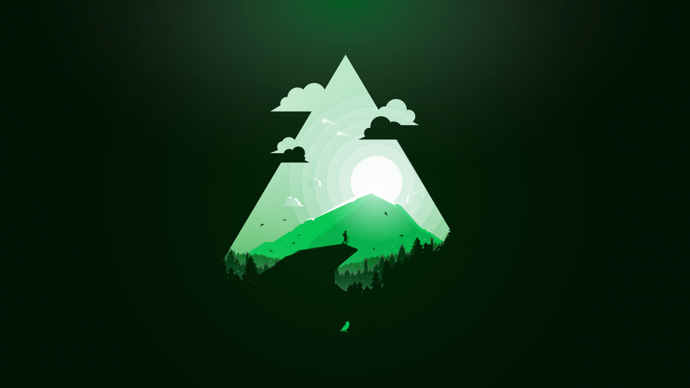 White and Black Star Illustration. Wallpaper in 1366x768 Resolution