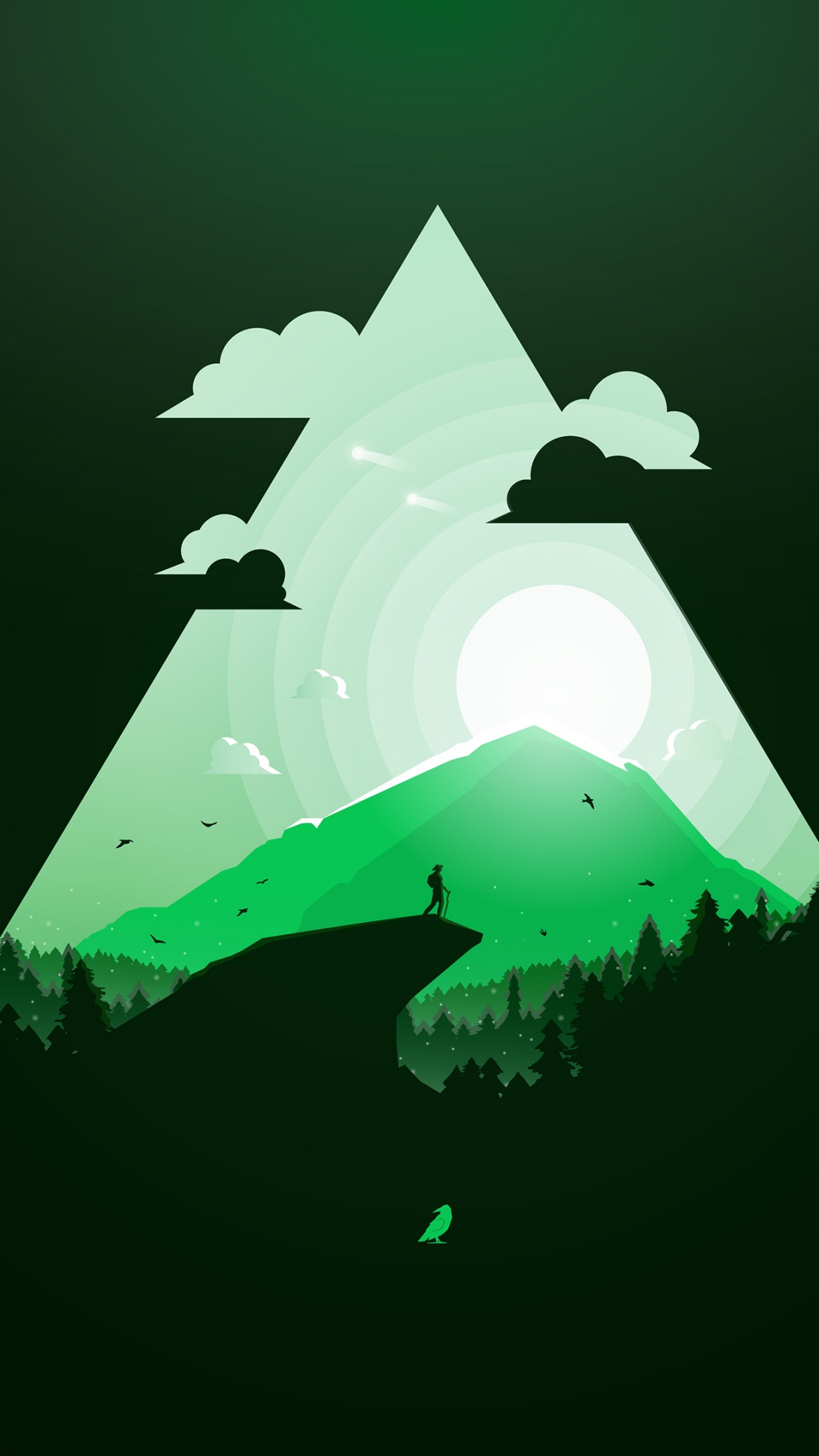 Ilustración de Estrella Blanca y Negra. Wallpaper in 1080x1920 Resolution