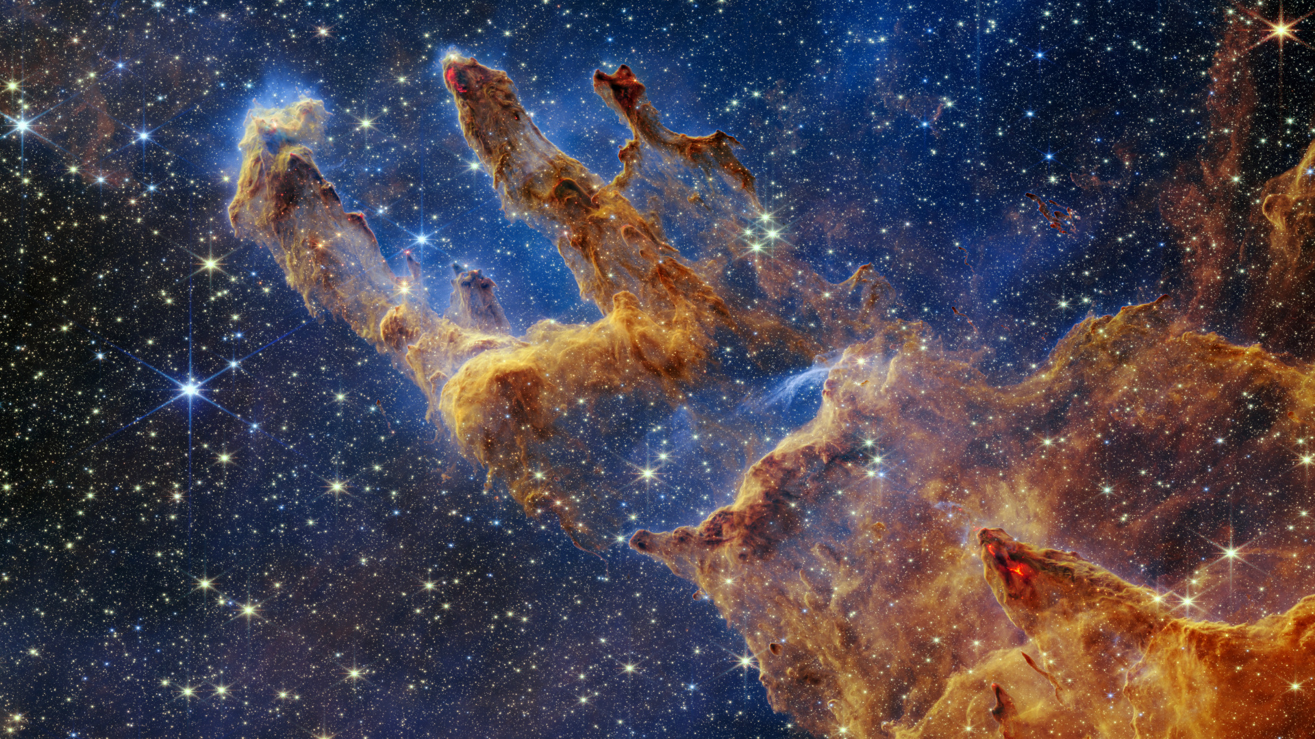 James Webb Space Telescope, Pillars of Creation, Nebula, Space, Astronomy. Wallpaper in 1920x1080 Resolution
