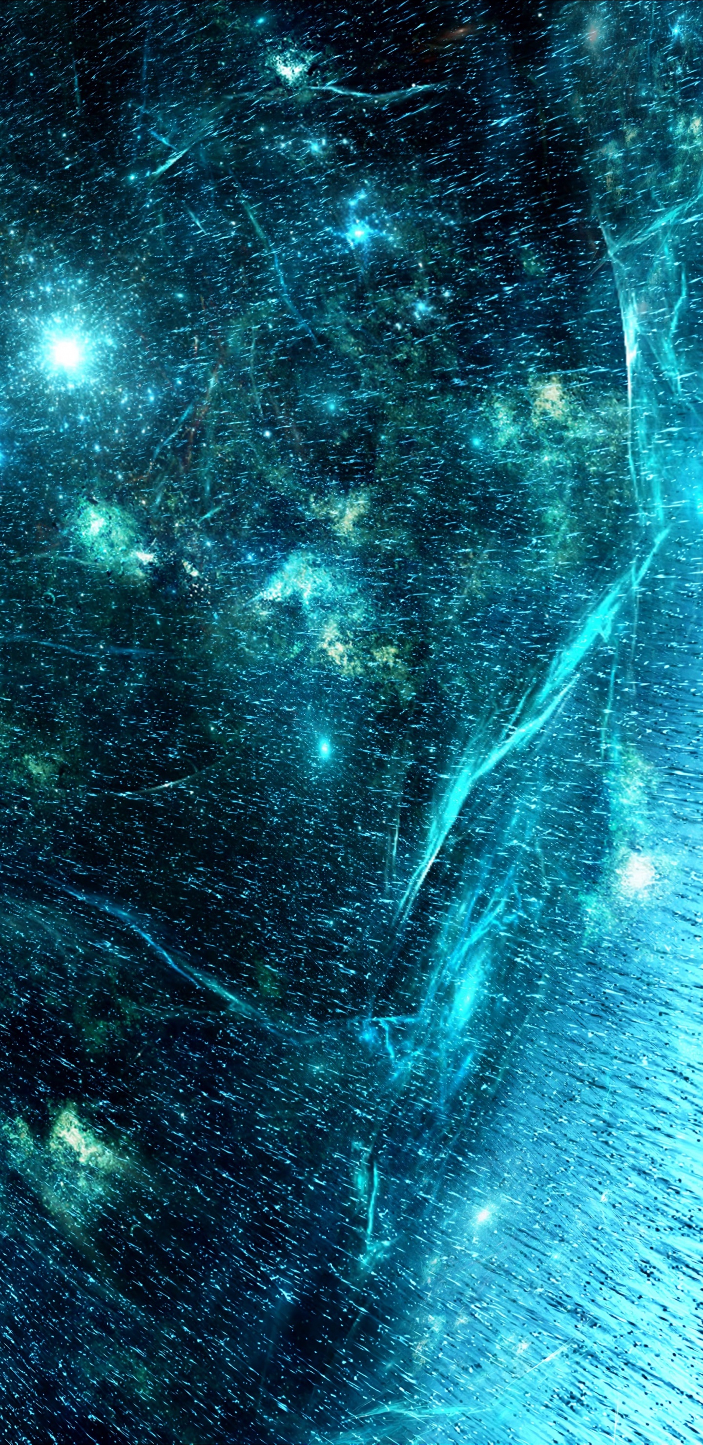 Blaue Und Weiße Abstrakte Malerei. Wallpaper in 1440x2960 Resolution