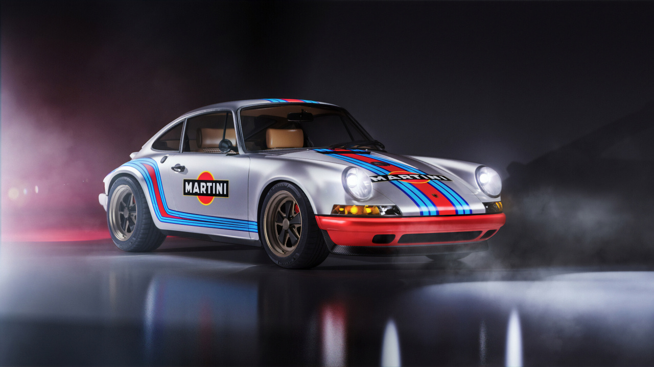 Roter Und Blauer Porsche 911. Wallpaper in 1280x720 Resolution