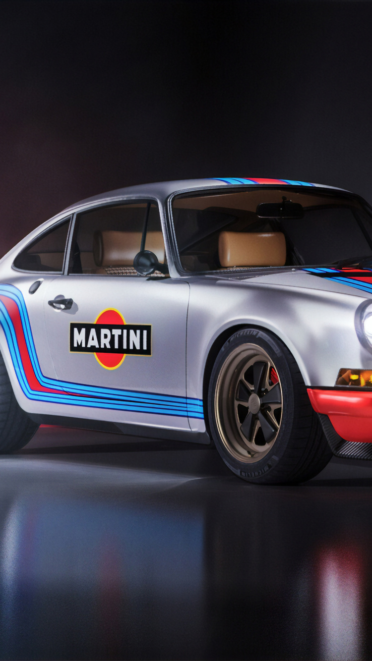 Porsche 911 Rouge et Bleu. Wallpaper in 750x1334 Resolution