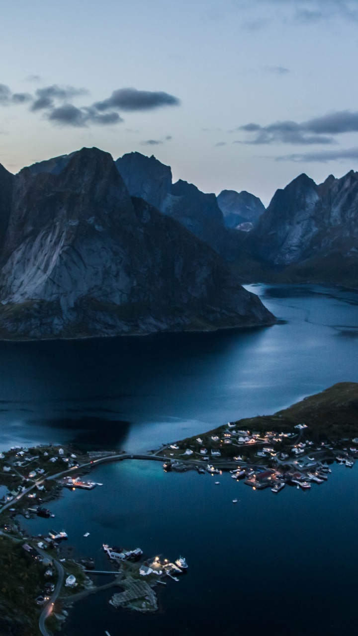 Lofoten, Henningsvr, Fischerdorf, Cloud, Wasser. Wallpaper in 720x1280 Resolution