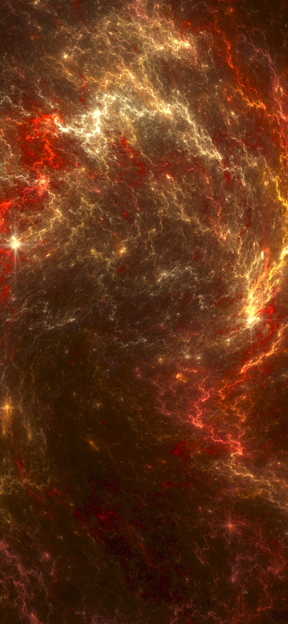 分形, 红色的, 天文学对象, 外层空间, 宇宙 壁纸 1125x2436 允许