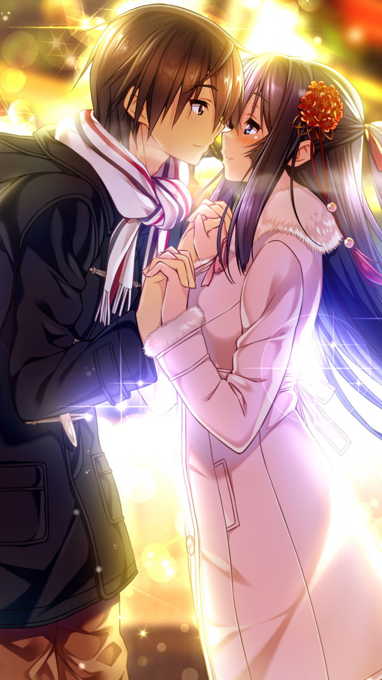 Brown Haired Female Anime Character. Wallpaper in 750x1334 Resolution