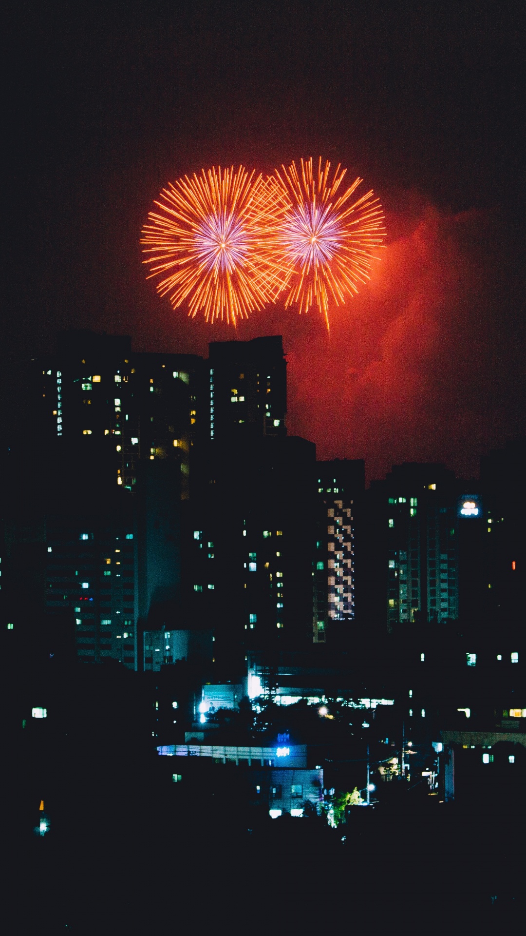 Fireworks, Night, New Years Day, Event, Holiday. Wallpaper in 1080x1920 Resolution