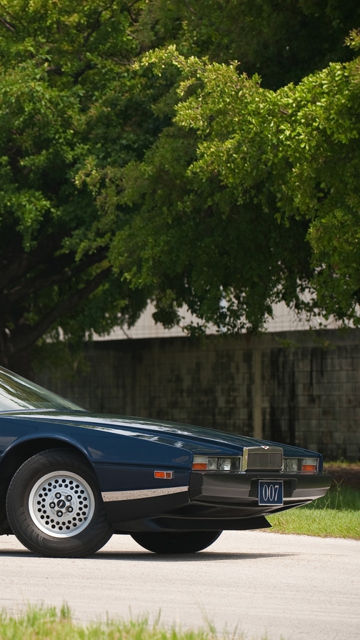 Blaue Limousine Tagsüber in Der Nähe Grüner Bäume Geparkt. Wallpaper in 720x1280 Resolution