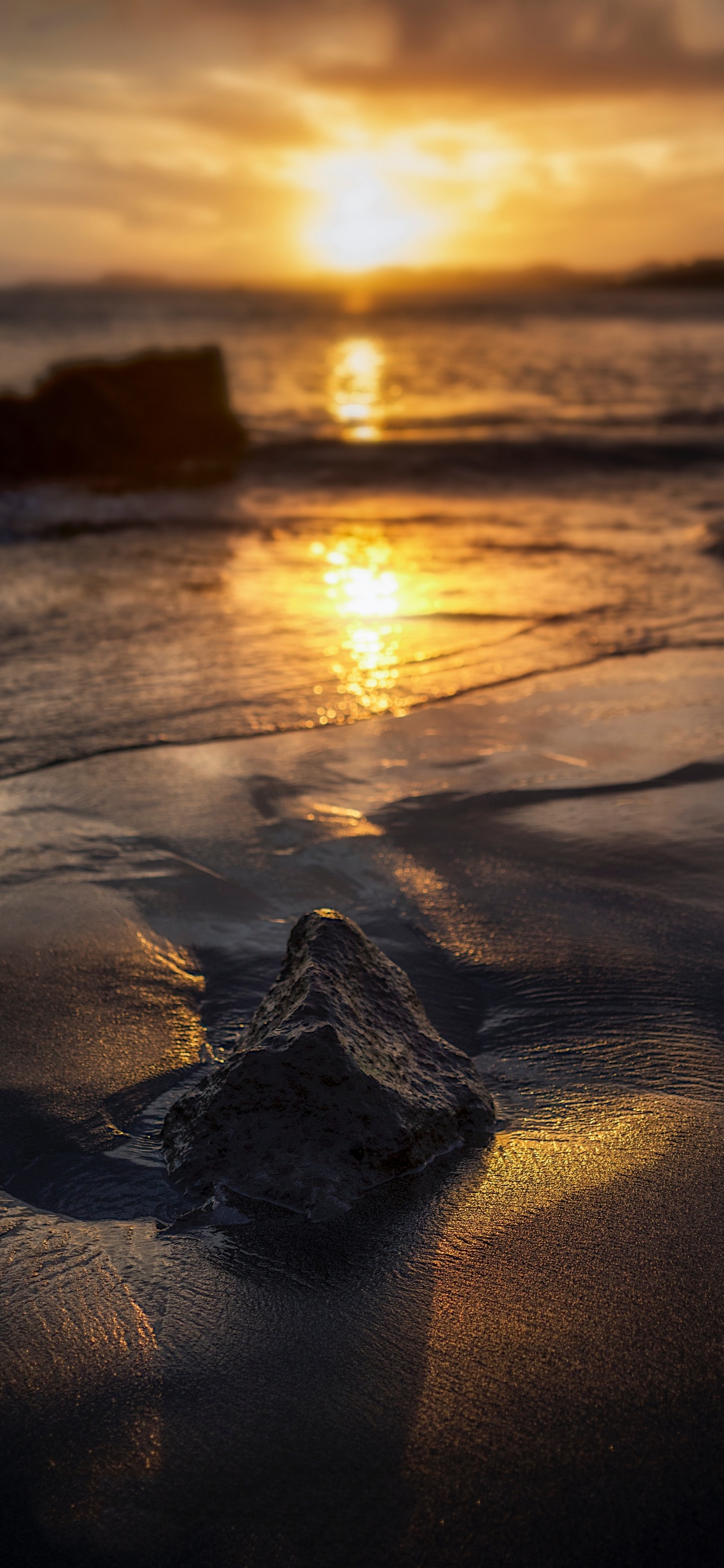 Sunset, Beach, Sea, Horizon, Nature. Wallpaper in 1125x2436 Resolution