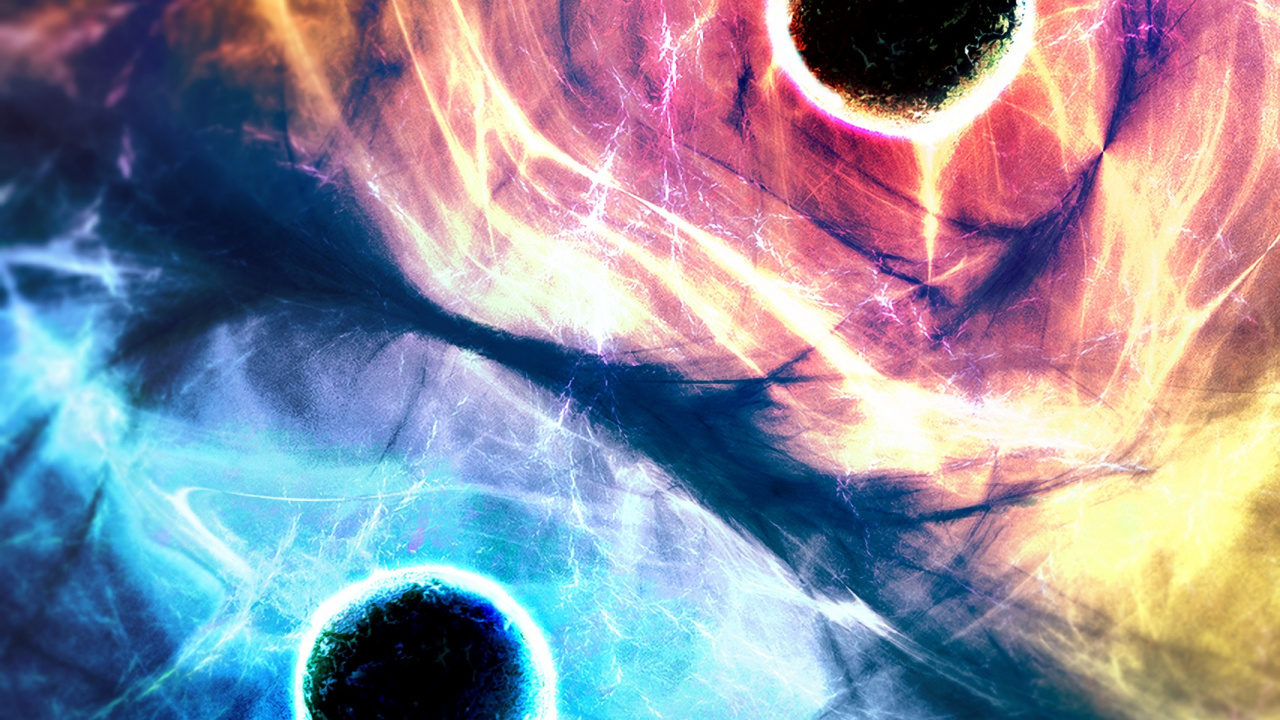 Peinture Abstraite Bleue et Blanche. Wallpaper in 1280x720 Resolution