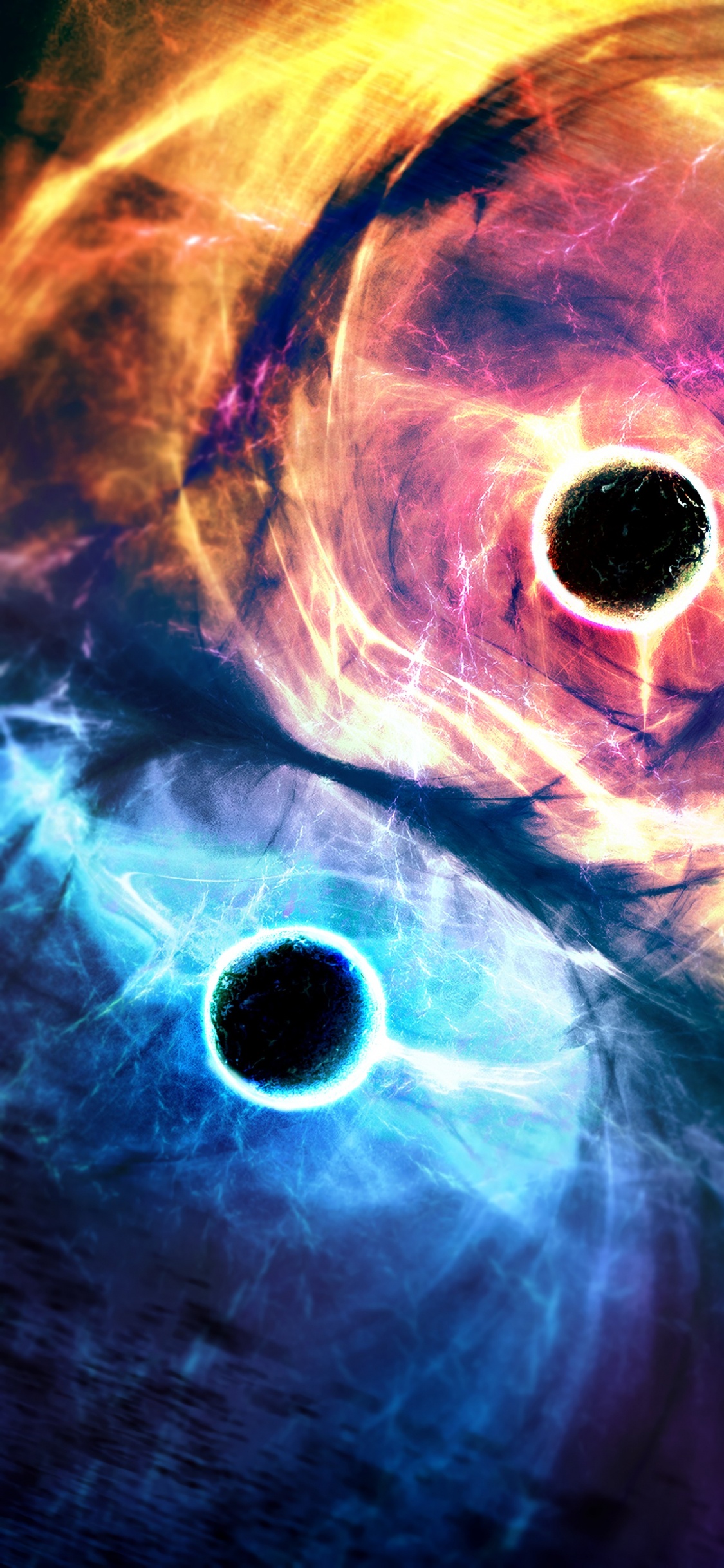 Pintura Abstracta Azul y Blanca. Wallpaper in 1125x2436 Resolution