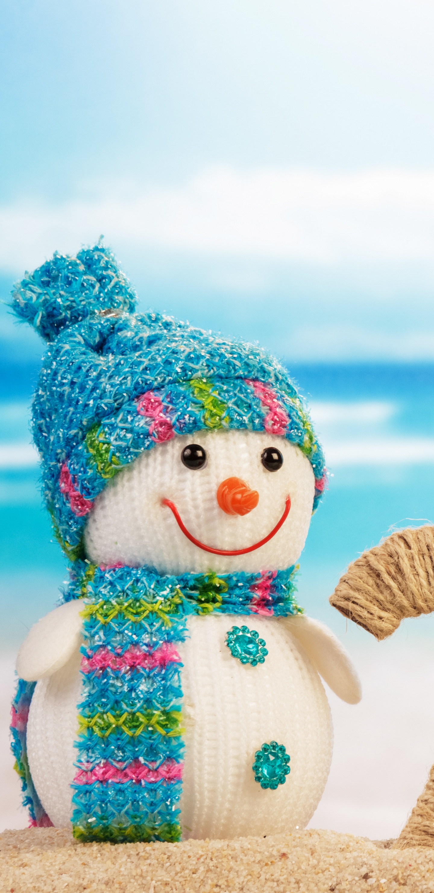 Neujahr, Neue Jahre Tag, Schneemann, Urlaub, Weihnachtskarte. Wallpaper in 1440x2960 Resolution