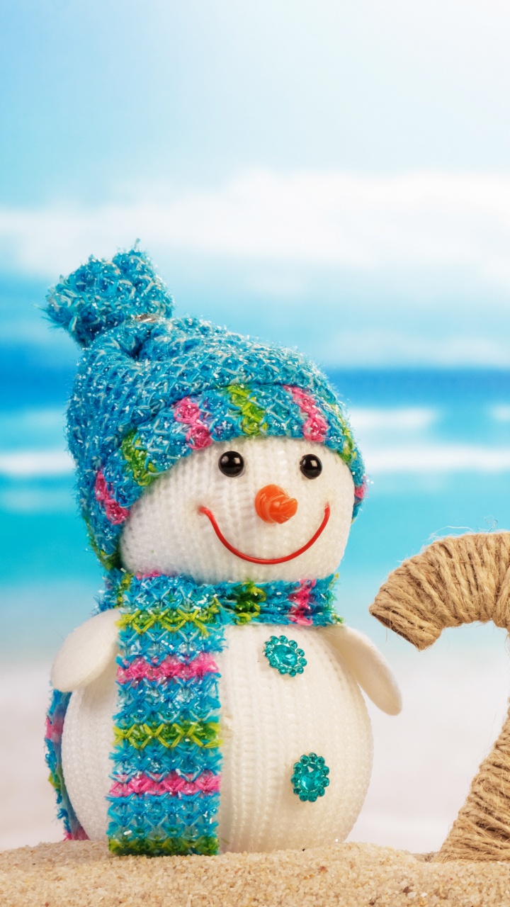 Nouvelle Année, le Jour de L'an, Bonhomme, Vacances, Carte de Noël. Wallpaper in 720x1280 Resolution