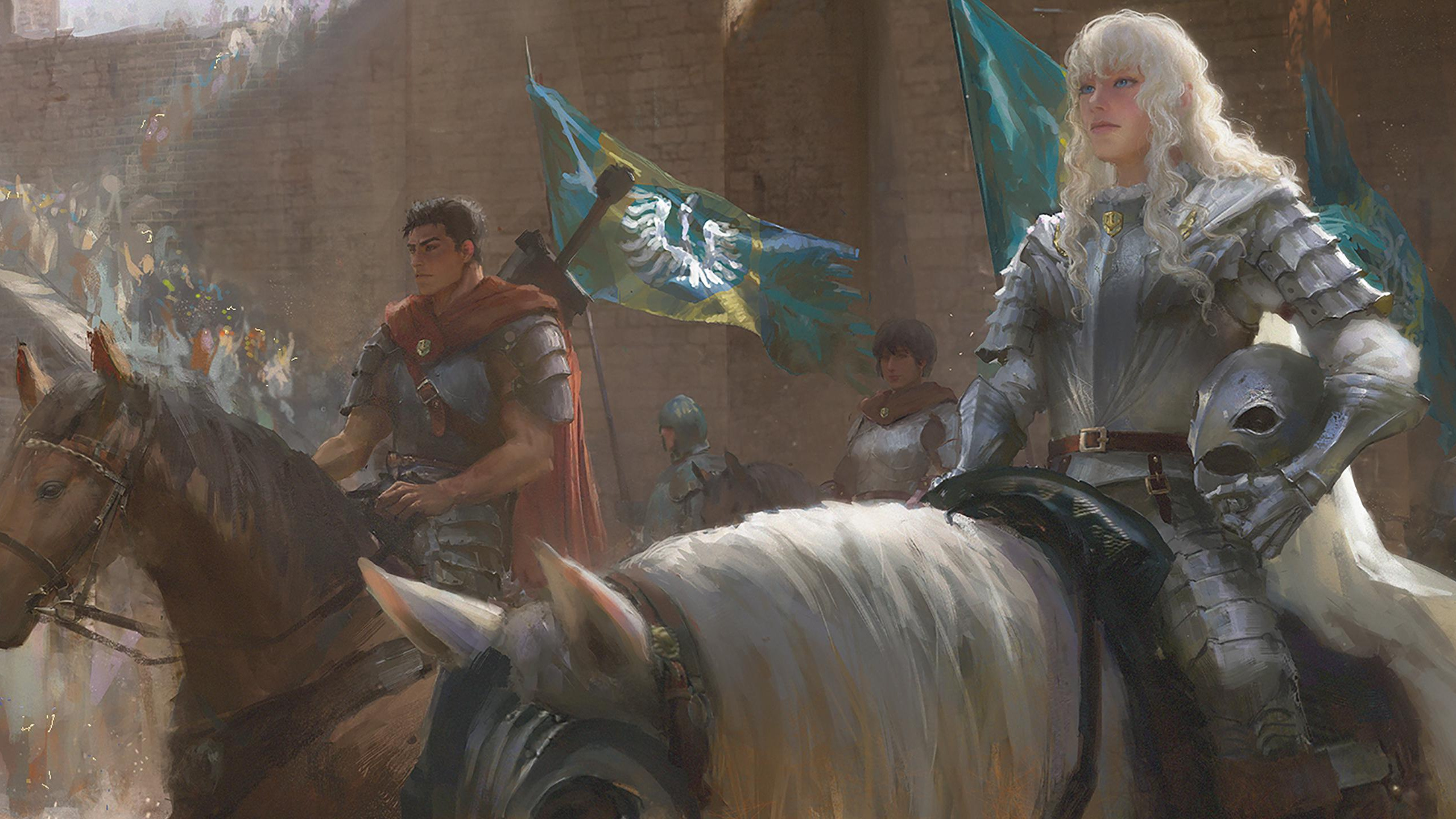 Berserk Guts and Griffith Fanart, Griffith, Guts, Casca, Berserk. Wallpaper in 2560x1440 Resolution