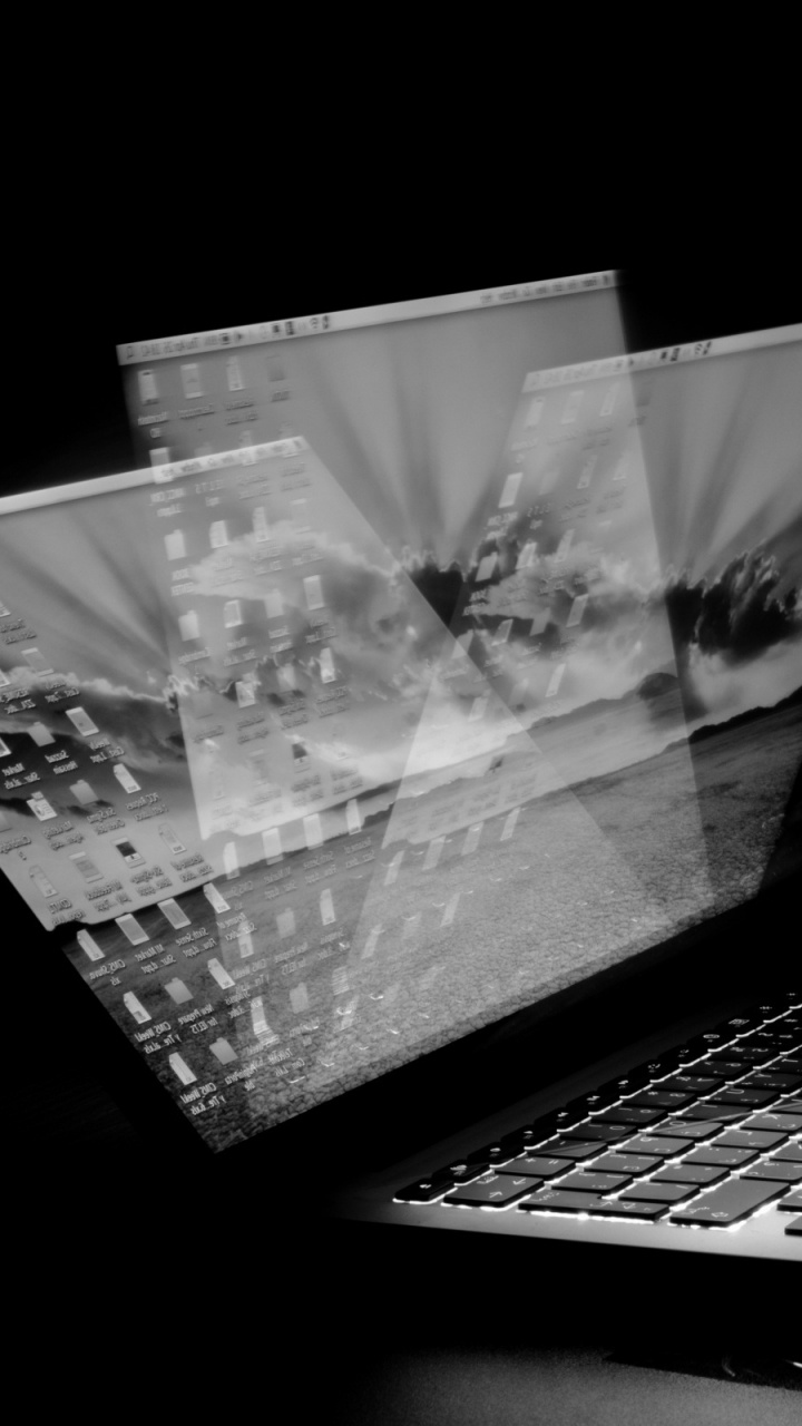 Computadora Portátil en Blanco y Negro. Wallpaper in 720x1280 Resolution